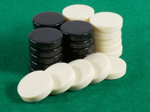 Black and Ivory Checkers Game Set - Classic 1.25