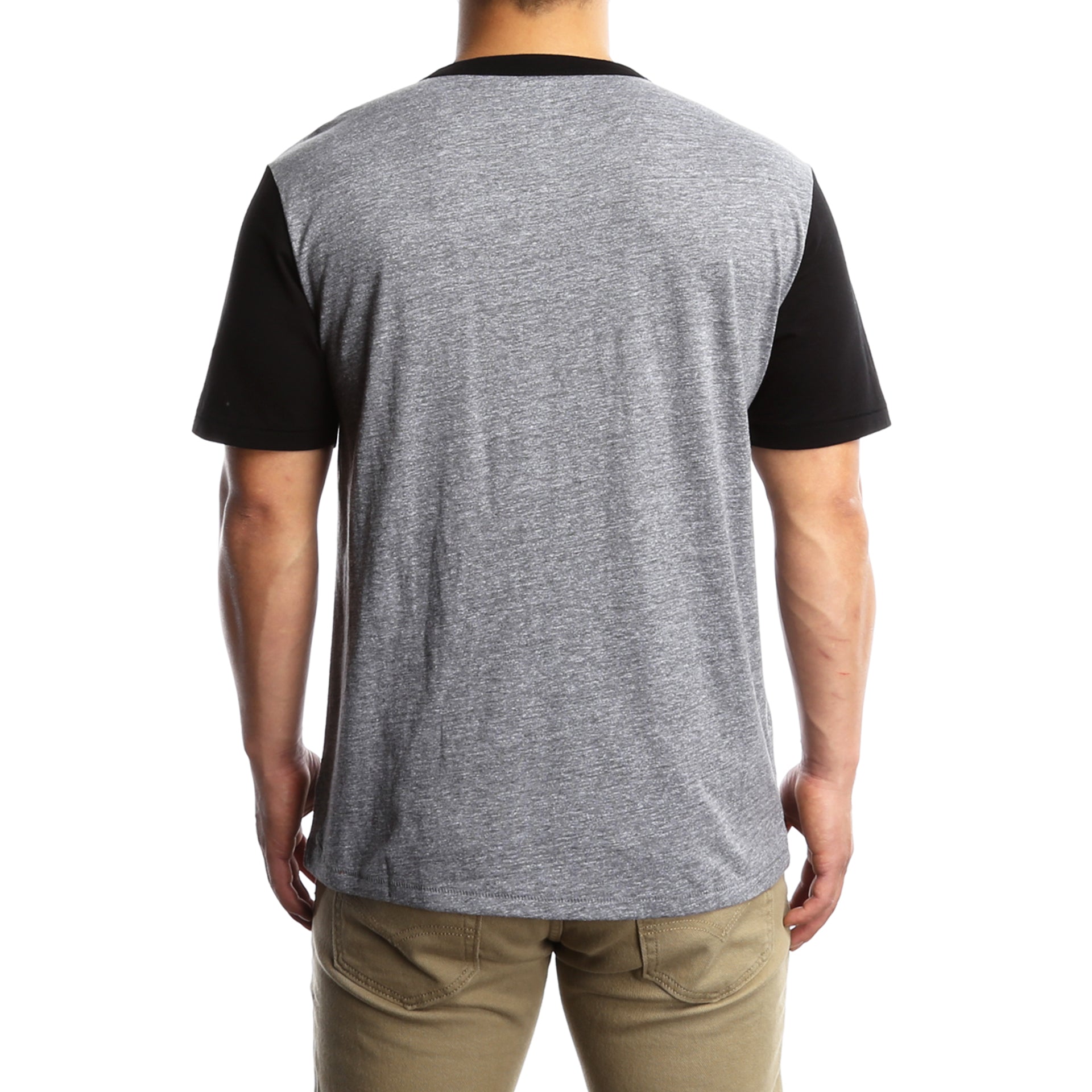 Brixton Stith Short Sleeve Henley Shirt for Men - Heather Grey & Black - Casual Wear, Summer Outfits, and Everyday Comfort