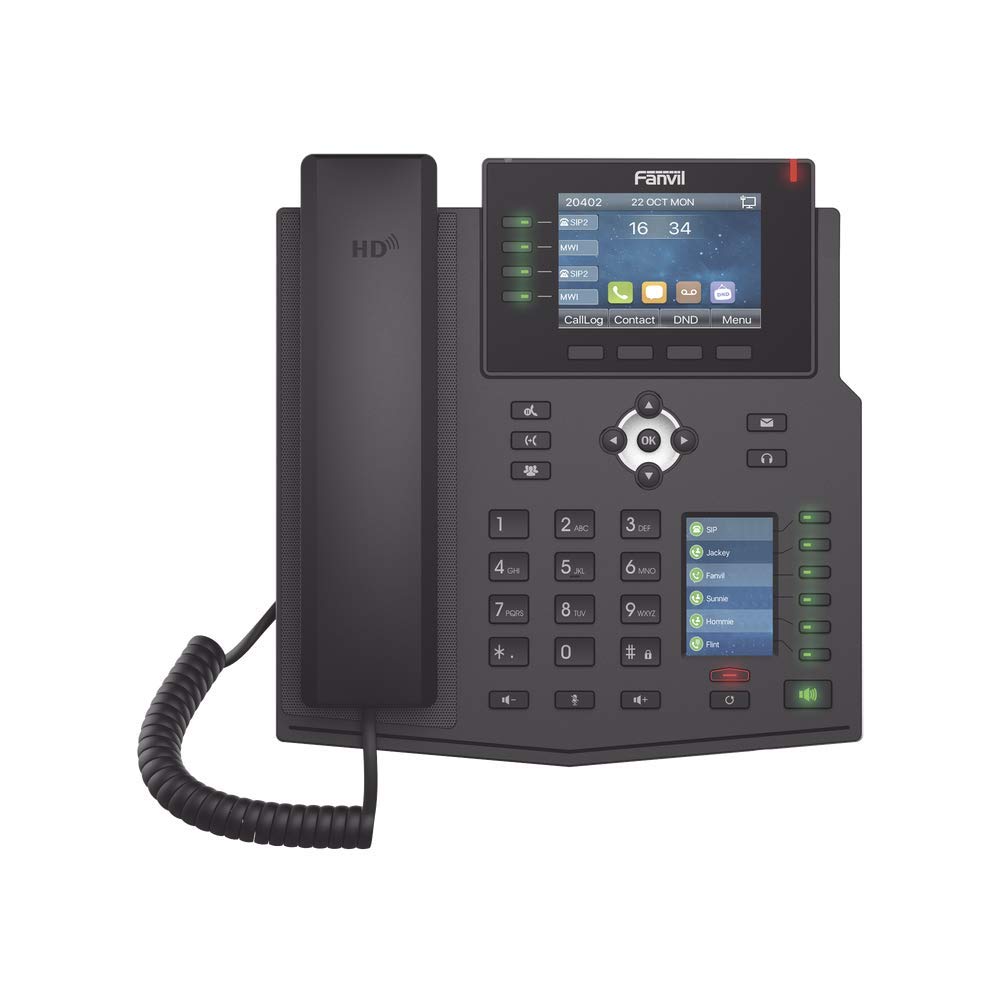 Fanvil X5U IP Phone with Color Display, Gigabit Ethernet & HD Speaker - Ideal for Office, Call Center & Business VoIP Communication