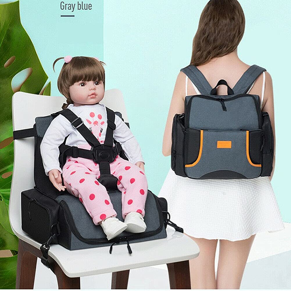 Magik 2-in-1 Waterproof Travel Backpack & Folding Chair - Convertible Diaper Bag for Moms (Gray Blue) - Perfect for Camping, Beach Trips & Baby Outings