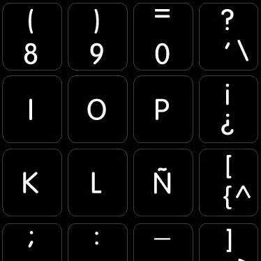Apple Spanish Keyboard Stickers - Non-Transparent Black/White Background Labels for MacBook, Windows Laptop & Desktop Computers | Perfect for Bilingual Typing & Language Learning