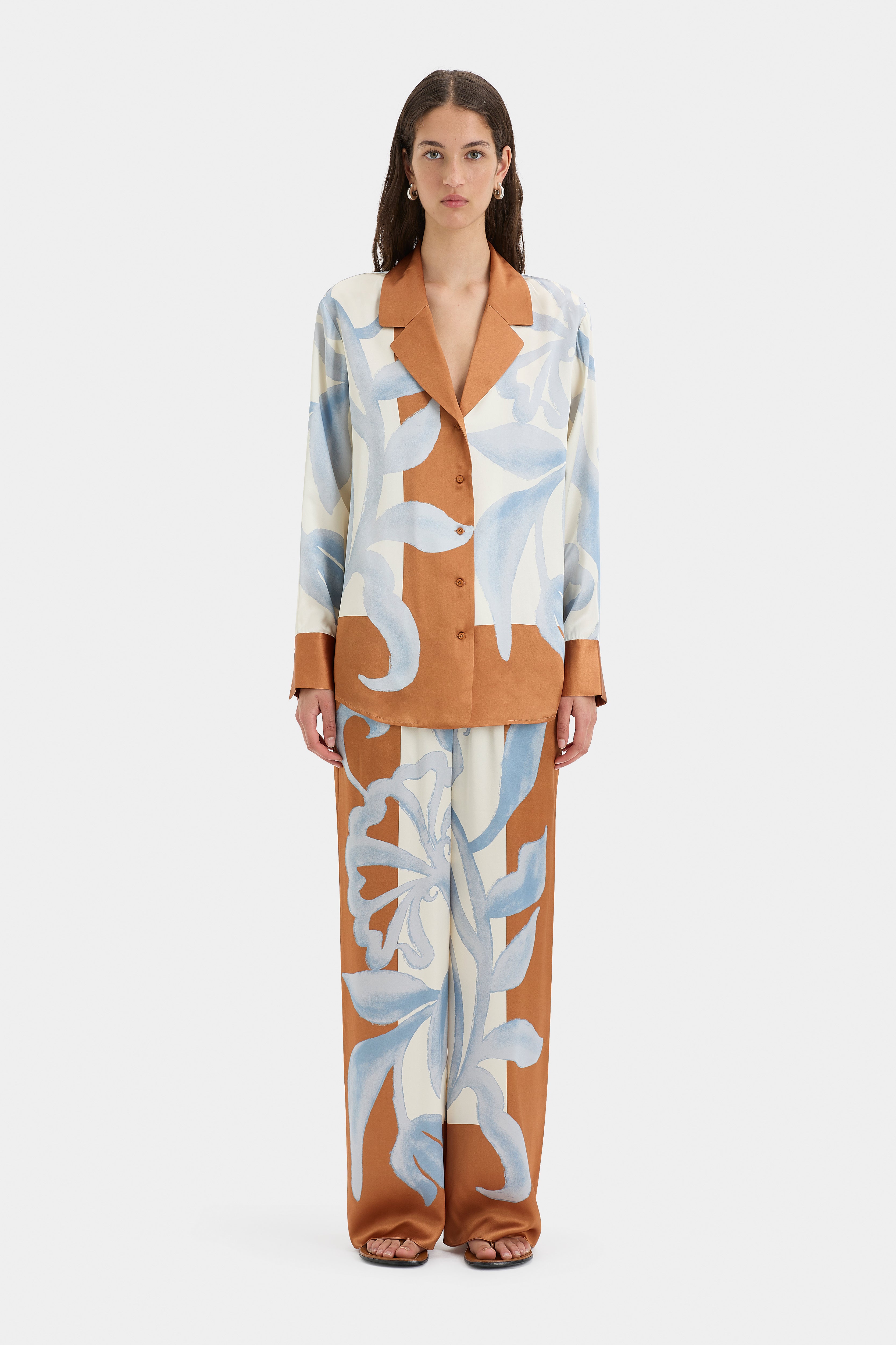 Sorrento Pants with Scarf Print - Stylish Women's Palazzo Pants for Casual Wear, Travel & Boho Outfits