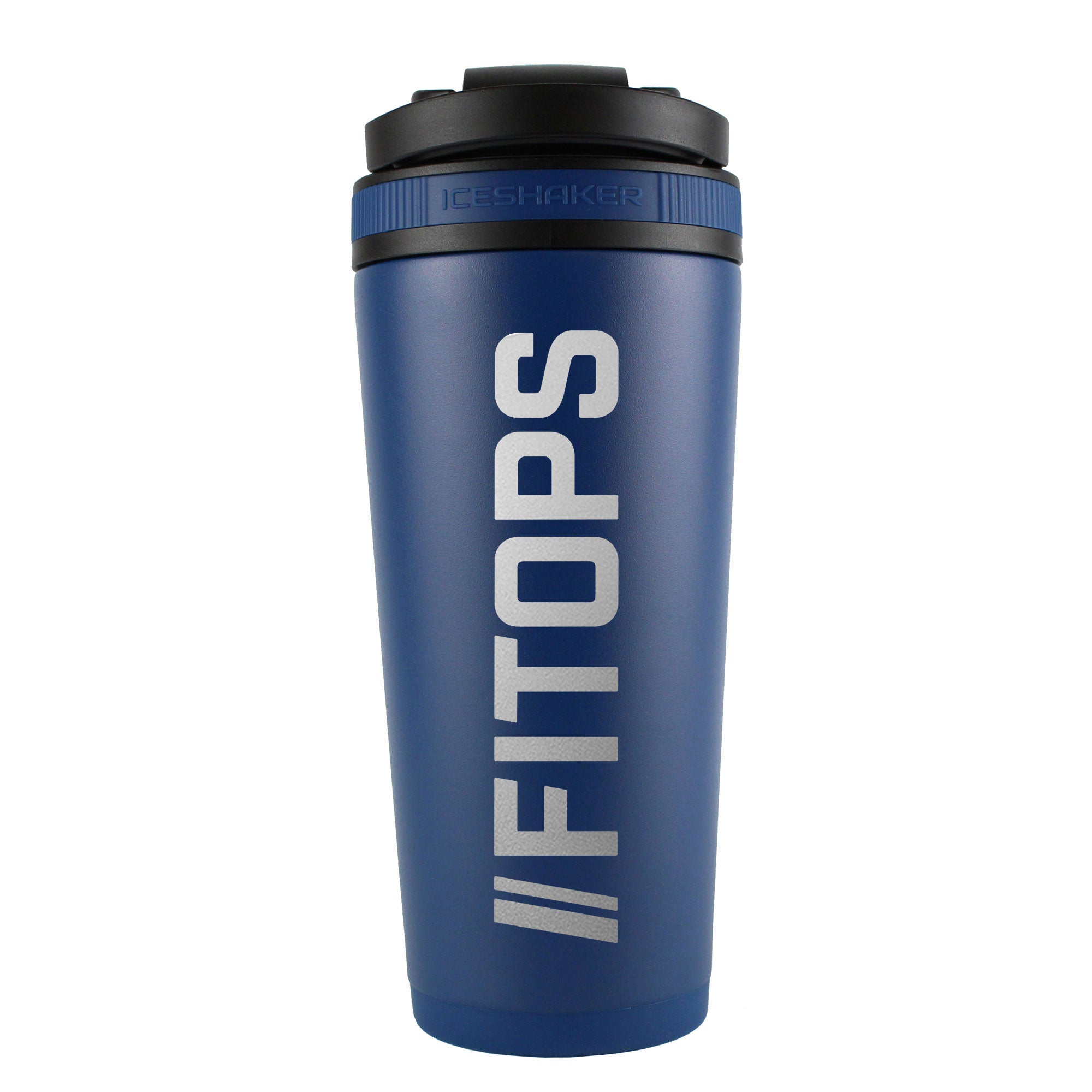 FITOPS 26oz Navy Blue Protein Shaker Bottle with Ice Retention - Perfect for Gym, Workouts & Post-Workout Recovery