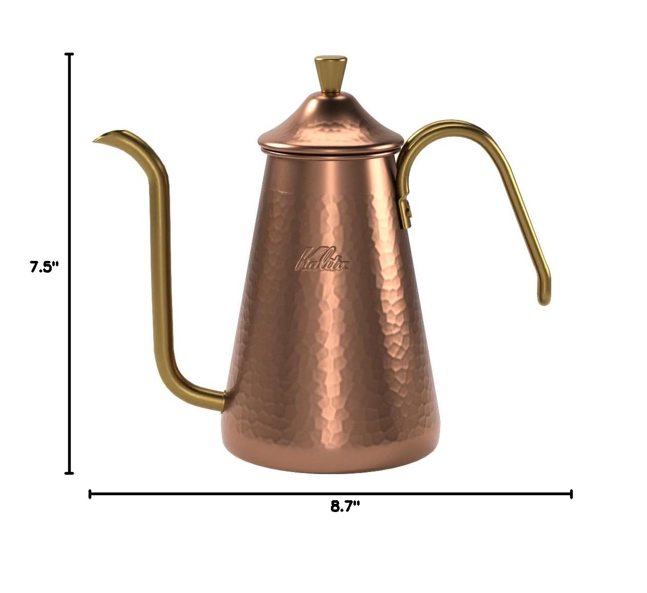 Premium Japanese Copper Coffee Pot - Tsubama Slim 700CU (700ml/23.7oz) with Fine Nozzle for Perfect Pour Over | Direct Fire Drip Kettle for Home Brewing, Cafe Use & Camping Outdoor Activities