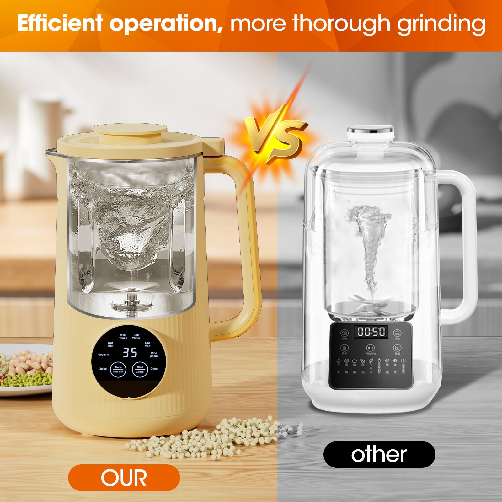 IAGREEA 35oz Nut Milk Maker Machine - 8-in-1 Electric Blender for Homemade Almond, Soy, Rice & Nut Milks - Automatic Baby Food Maker with Delay Start & Boil Function - Perfect for Home, Kitchen & Pantry - Great for Healthy Breakfasts, Baby Nutrition & Vegan Recipes