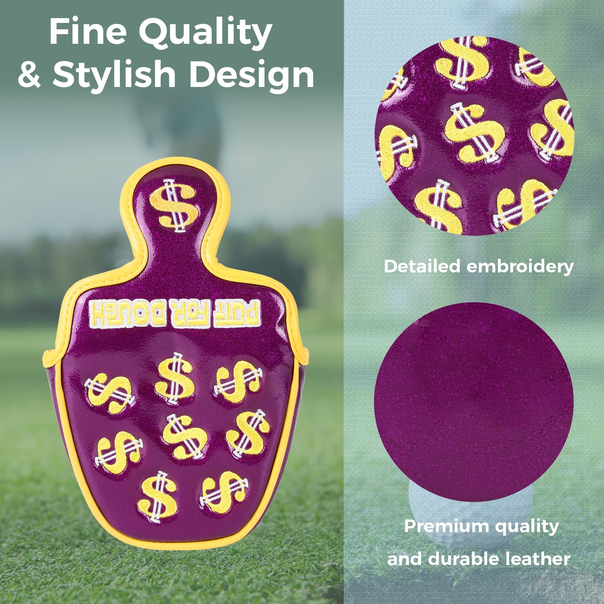 Premium Magnetic Closure Golf Putter Cover for Mallet Putters – Durable & Stylish Headcover for Golf Enthusiasts | Perfect for Practice, Tournaments & Course Play
