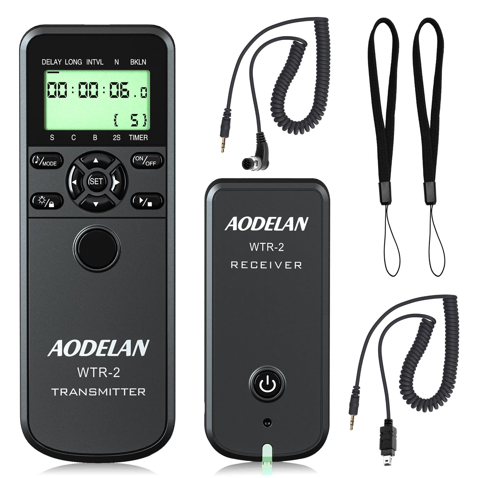 AODELAN Wireless Camera Shutter Release Remote Control Timer for Nikon Z6 Z7 D850 D810 D750 D700 D3 D4 D5 D3100 D5000 D7200 D600 D610 D3300 Coolpix P1000 | Replacement for MC-DC2 MC-36 MC-30A | Perfect for Time-Lapse Photography & Group Shots