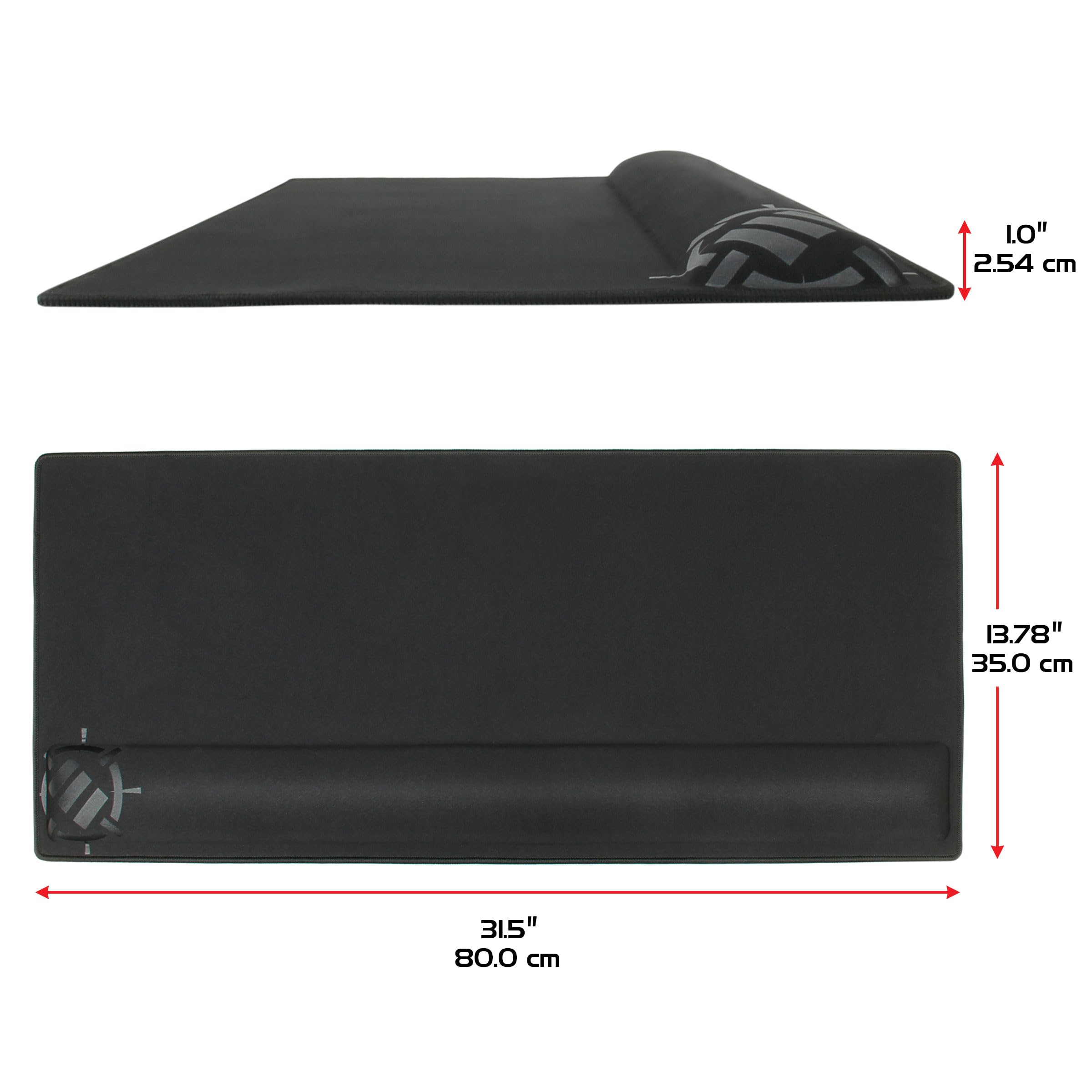 ENHANCE XXL Large Mouse Pad with 2XL Ergonomic Memory Foam Wrist Rest (31.5x13.78x1 Inch) - Anti-Fray Stitching & Soft Cushion Surface Desk Mat - Perfect for Gaming, Office Work & Computer Use - Designed in USA