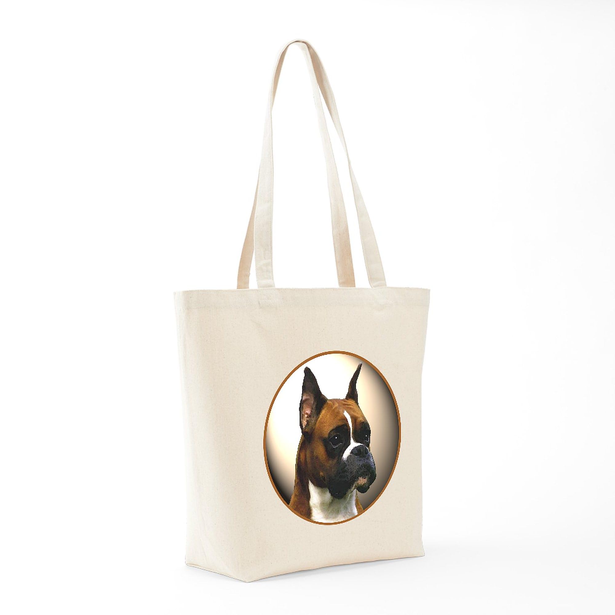 The Boxer Dog Tote Bag - Natural Canvas Reusable Shopping Bag for Groceries, Beach & Everyday Use | Durable & Eco-Friendly