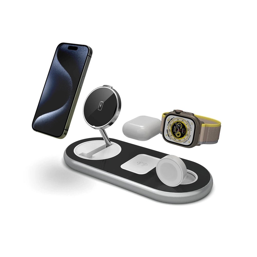 FlexiCharge 3-in-1 Wireless Charging Station for iPhone, Samsung & AirPods | Fast Qi-Certified Charger for Home, Office & Travel