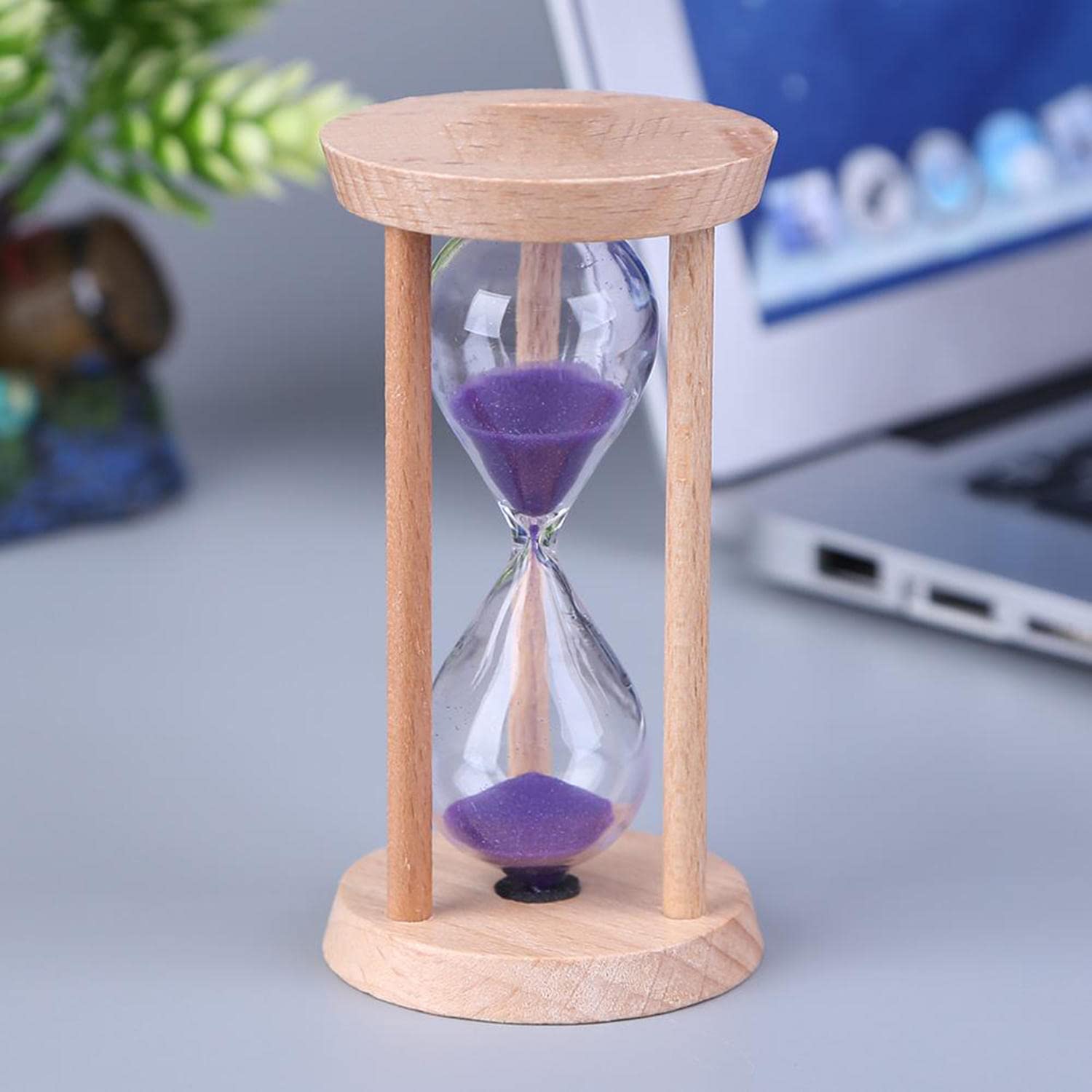 3 Minute Wooden Hourglass Sand Timer - Portable Toothbrush Timer, Kids Gift, Home & Office Desk Decor - Perfect for Brushing Teeth, Classroom Activities, Meditation & Time Management