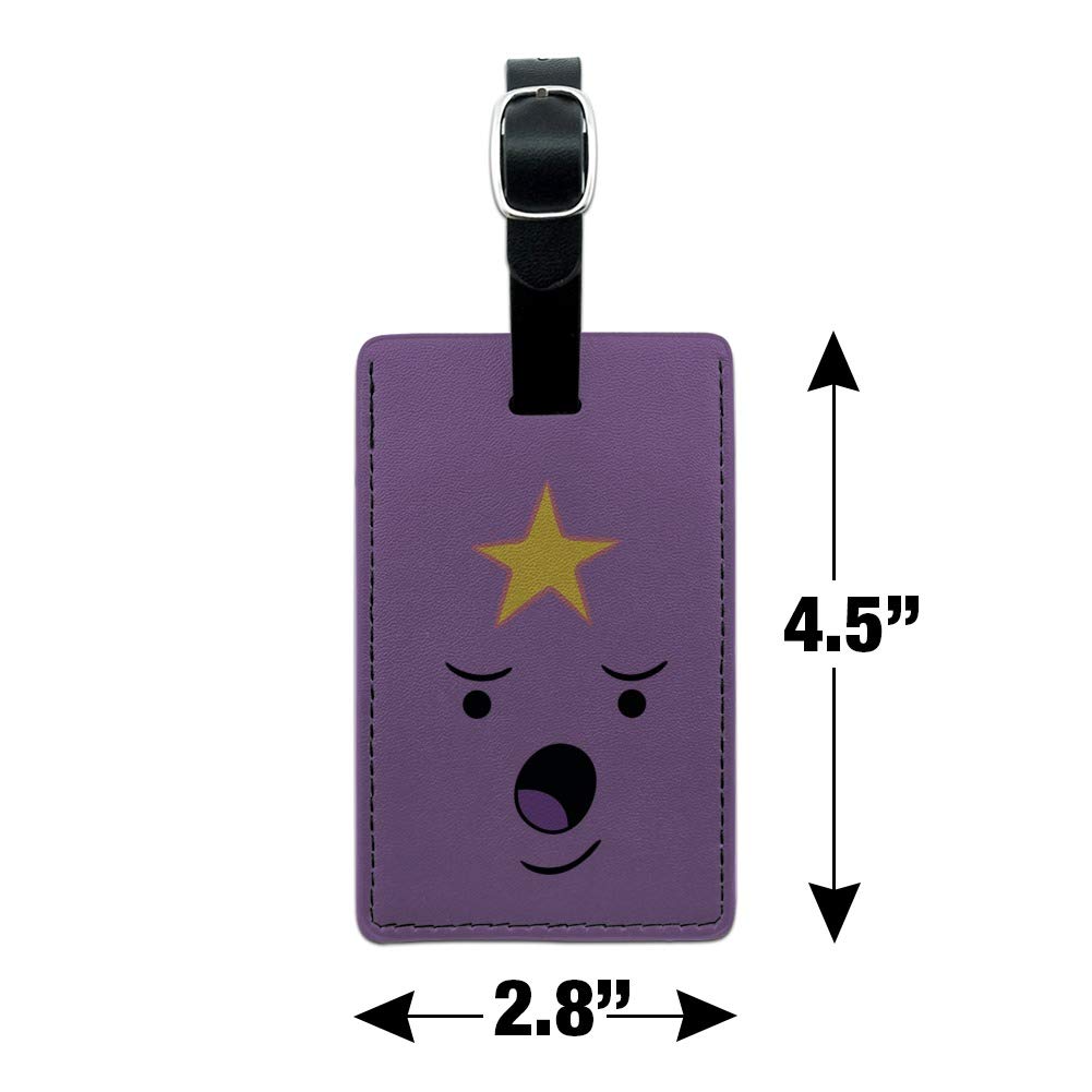 Adventure Time Lumpy Space Princess Rectangle Leather Luggage Tag - Durable ID Card Holder for Travel Bags, Suitcases & Backpacks - Perfect for Cosplay, Conventions & Anime Fans