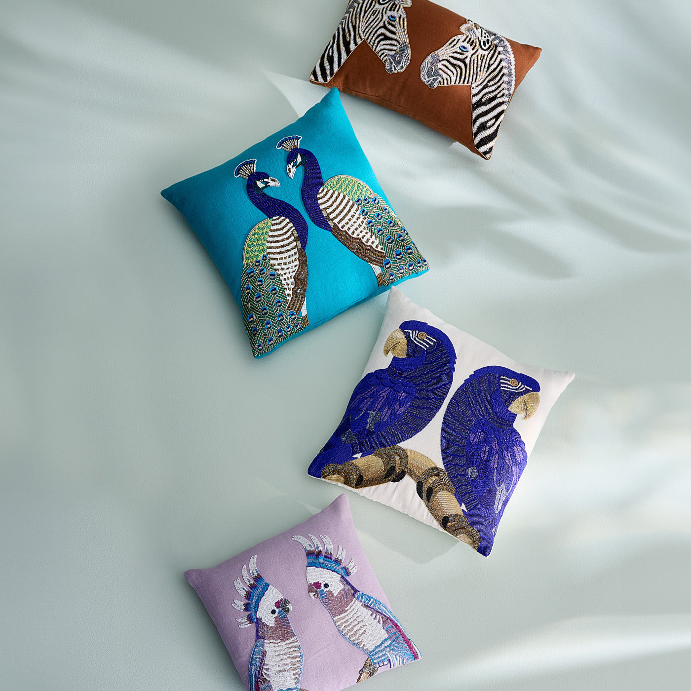 Colorful Beaded Parrot Pillow - Handmade Boho Decorative Throw Pillow for Sofa, Bed, or Nursery - Perfect for Home Decor, Gifts, and Bird Lovers