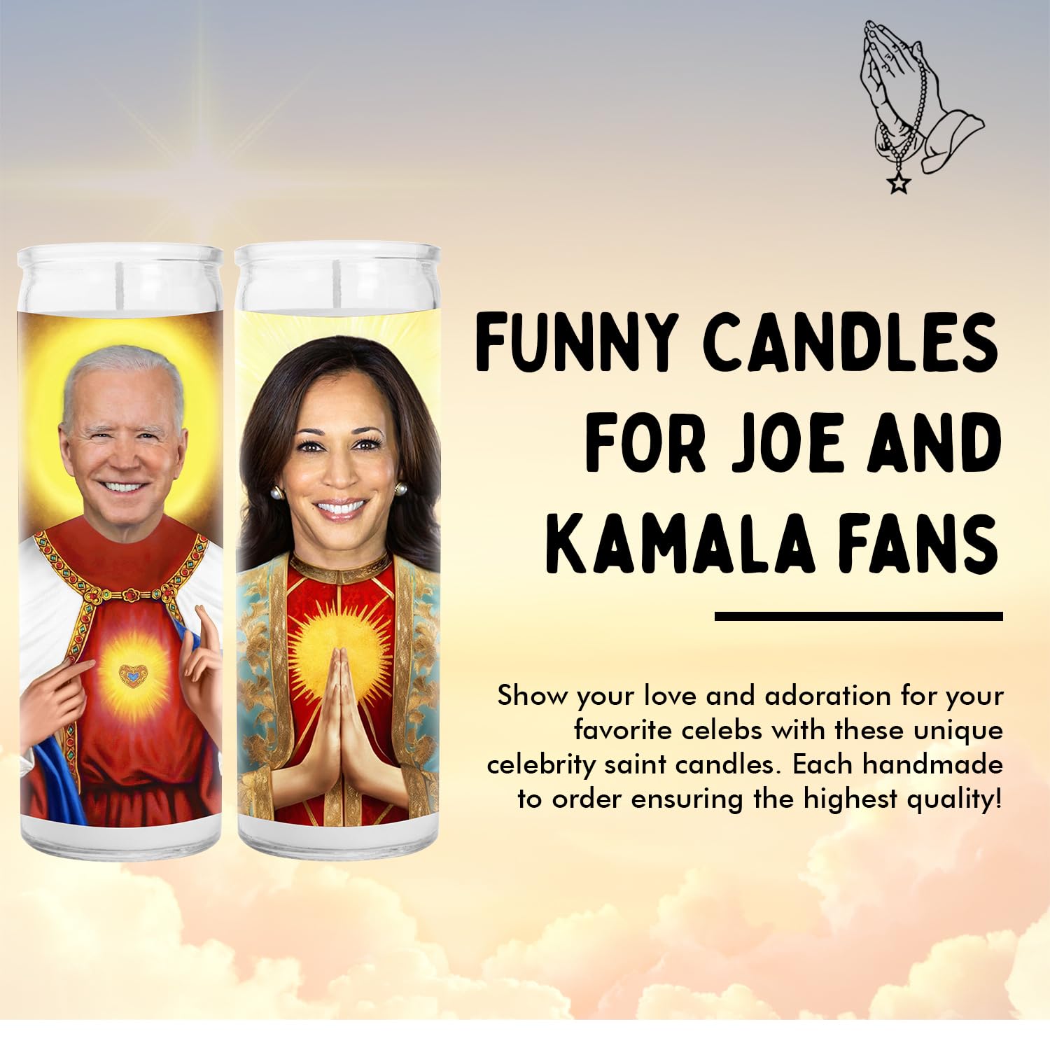Kamala and Joe Celebrity Candle - Funny Political Votive Candle for Republicans - Novelty Pop Culture Gift for 2024 Election - Perfect for Political Humor Lovers & Election Party Decor