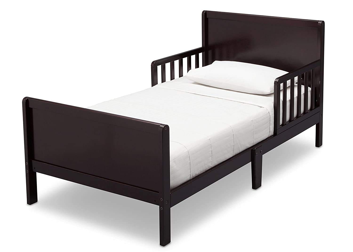 Delta Children Fancy Toddler Bed with Dark Chocolate Twinkle Galaxy Design - Dual-Sided Recycled Fiber Core Crib & Toddler Mattress Set - Perfect for Nursery, Daycare & Kids' Bedroom Decor