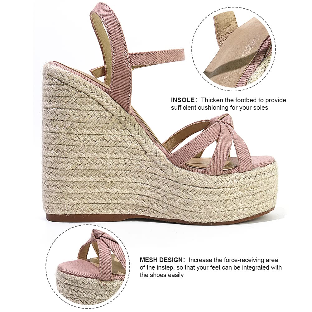 **Mikarka Women's Platform Ankle Strap Sandals - Open Toe Espadrille Wedge Shoes for Casual Summer Outings, Beach Vacations & Daily Wear**