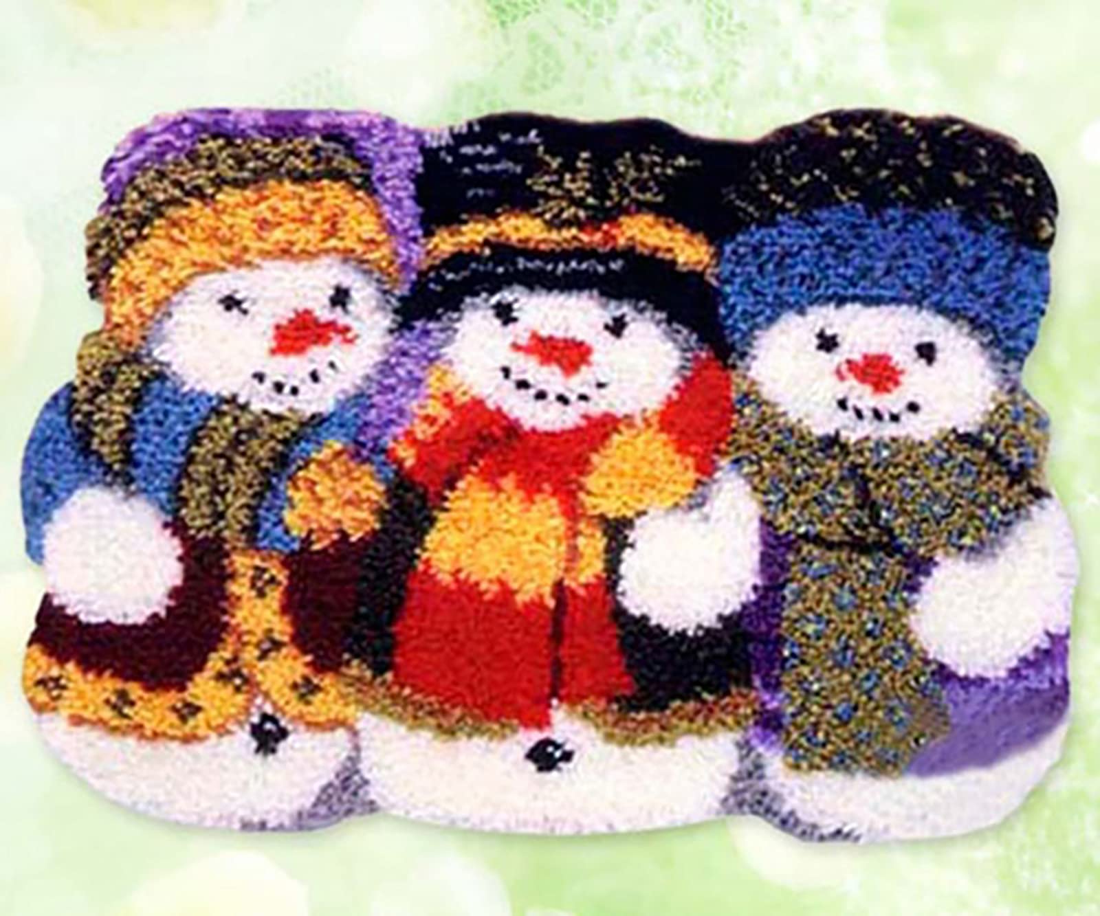 DIY Latch Hook Rugs Kit - Snowman Craft for Adults (20.5x15.7in) - Home Decor & Gifts