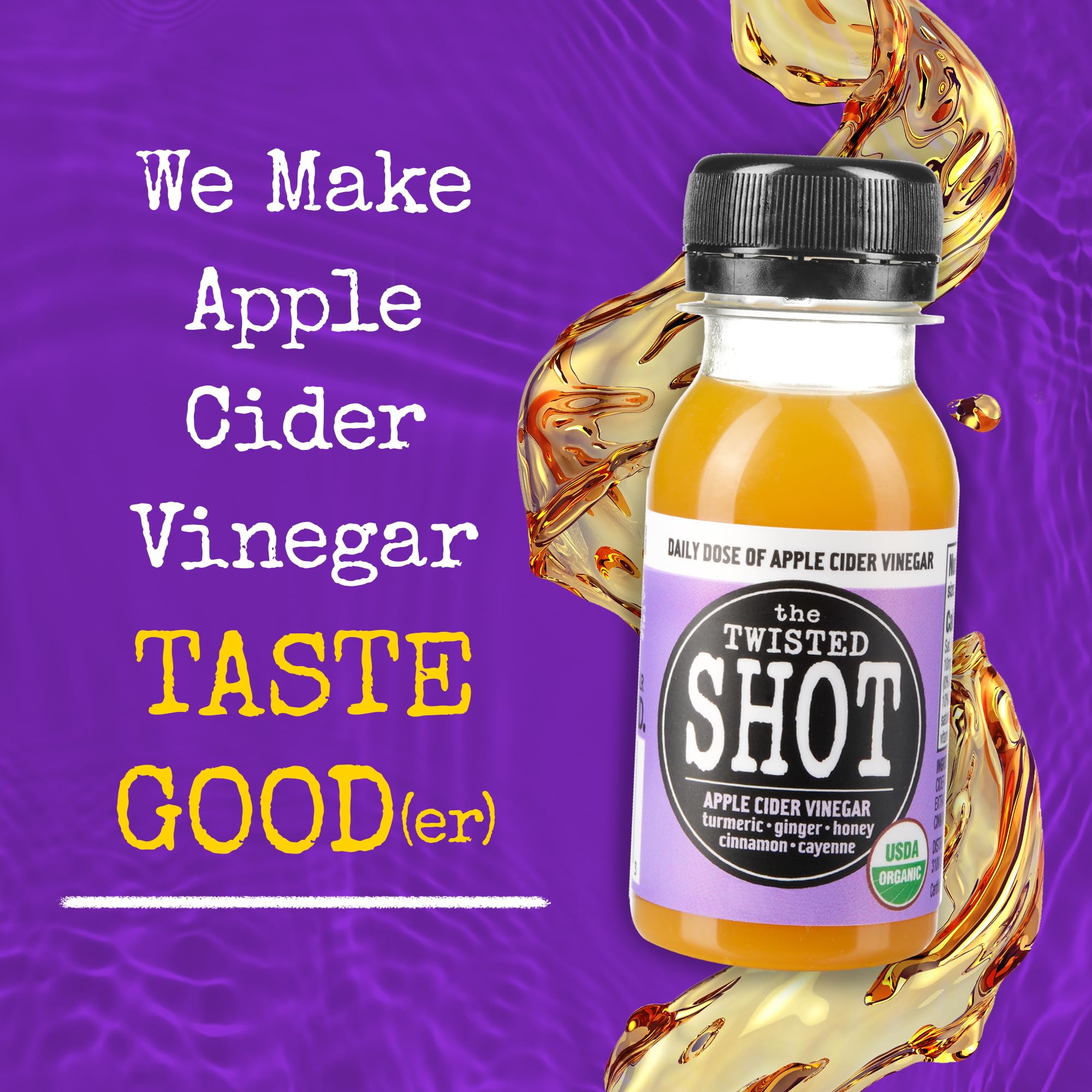 Organic Apple Cider Vinegar Wellness Shots with Ginger, Turmeric, Honey, Cinnamon & Cayenne - Digestive Support, Immunity Booster & Gut Health Drink - Ready to Drink ACV Shots in 12oz & 16oz Bottles - Perfect for Daily Wellness Routine & On-the-Go Health Boost