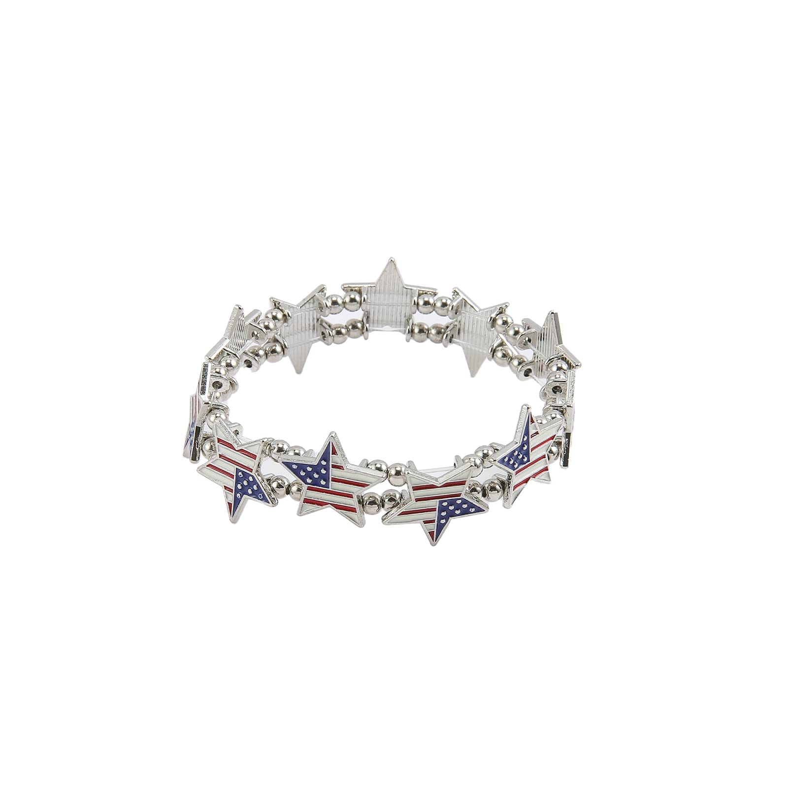 Madison Tyler American Flag Bracelets for Women – Red White Blue Stretch Beaded Bracelets | Patriotic 4th of July Independence Day Jewelry | Perfect for National Holidays, Parties & Everyday Wear