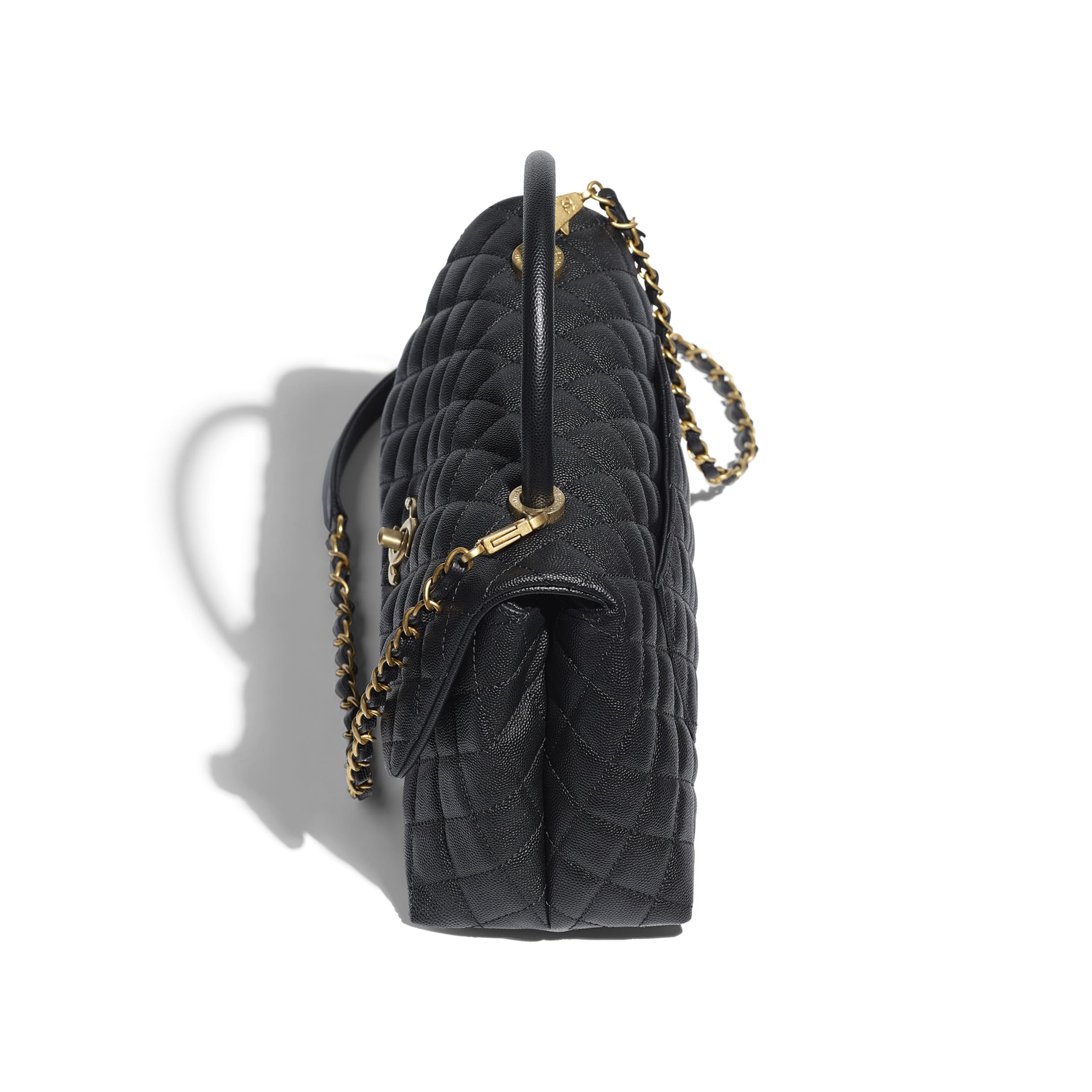 Chanel Small Flap Bag With Top Handle Black Silver - Luxury Crossbody Shoulder Bag for Women, Perfect for Date Night & Evening Events