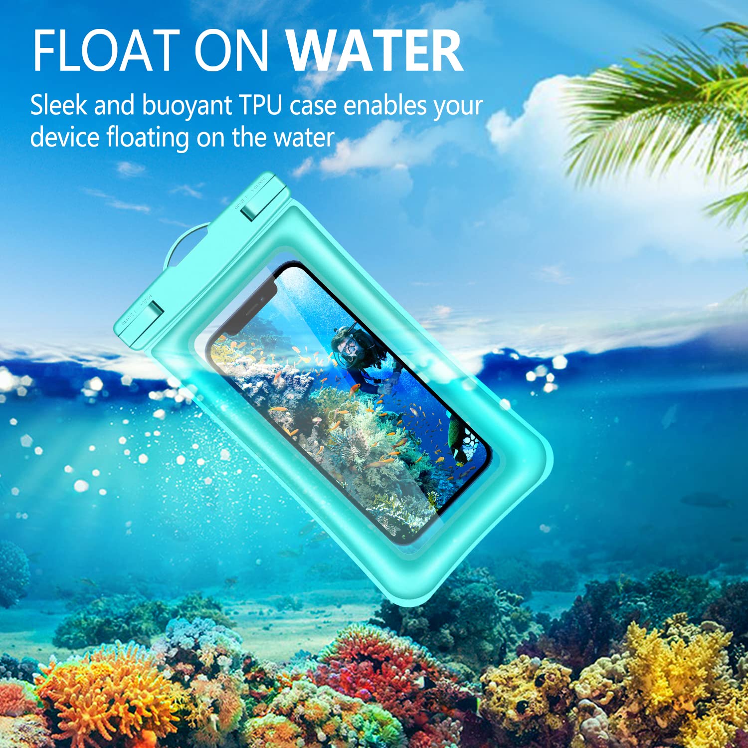 **Waterproof Phone Pouch IPX8 - Universal Floating Dry Bag for iPhone 13/12/11 Pro Max/SE/XS Max/XR/X/8/7/6s Plus & Samsung S10/S9/S20/S21/Note 20/10 (Up to 7