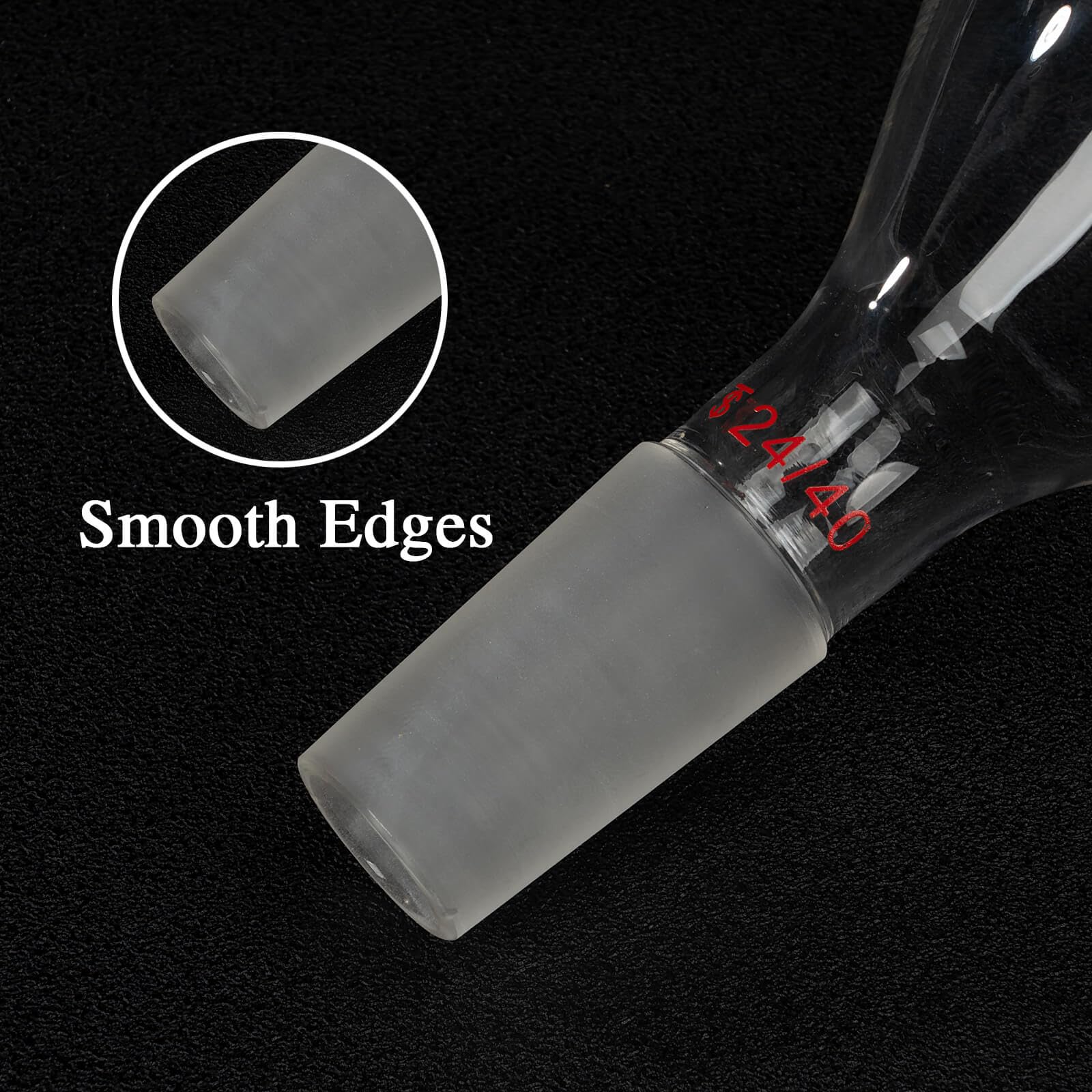 Premium Borosilicate Glass Short Stem Powder Funnel - 150mm Top Diameter with 24/40 Inner Joint - Ideal for Laboratory, Chemistry Experiments & Essential Oil Mixing