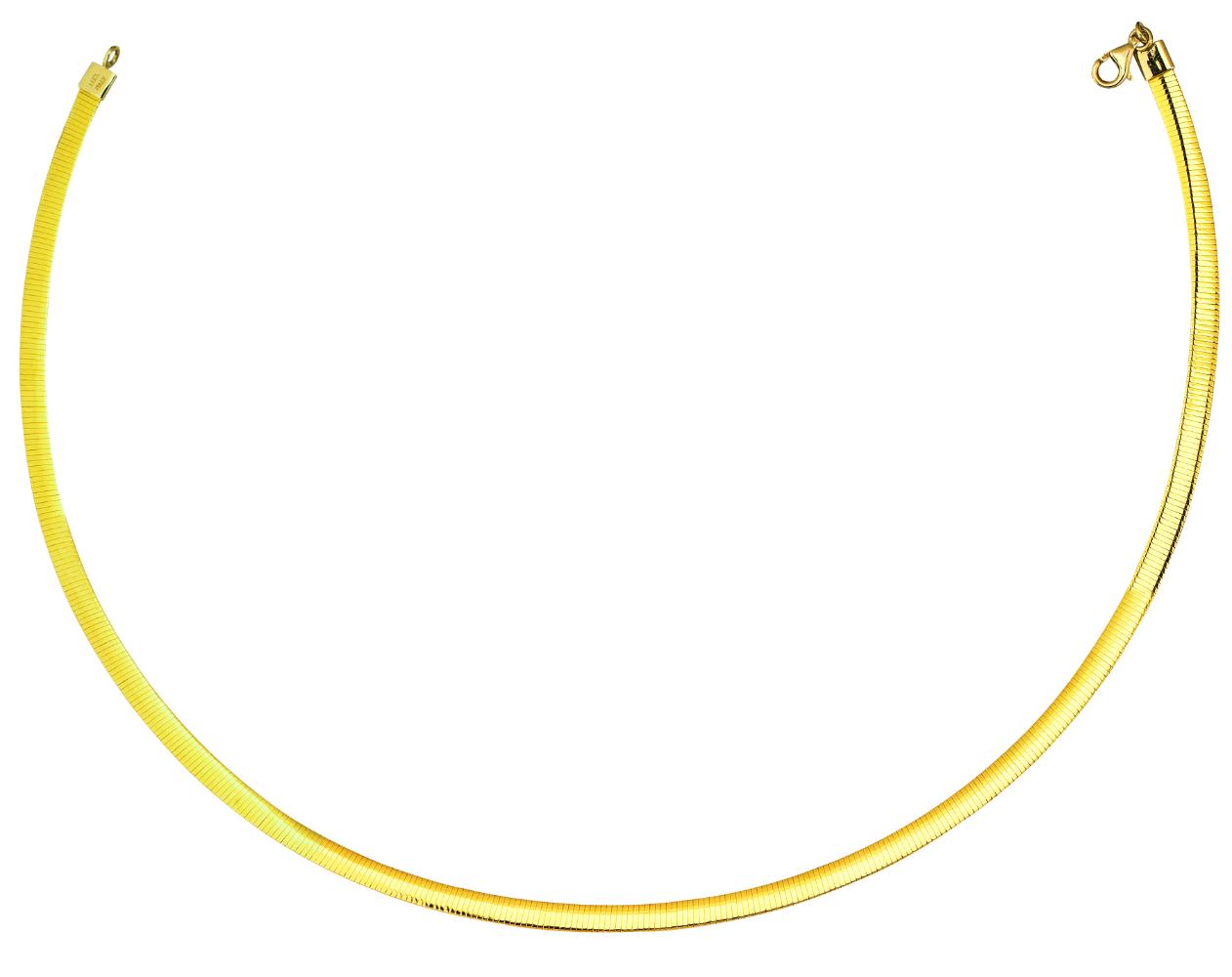 14K Gold & Sterling Silver Reversible Omega Chain Necklace for Women - Elegant Layering & Everyday Wear