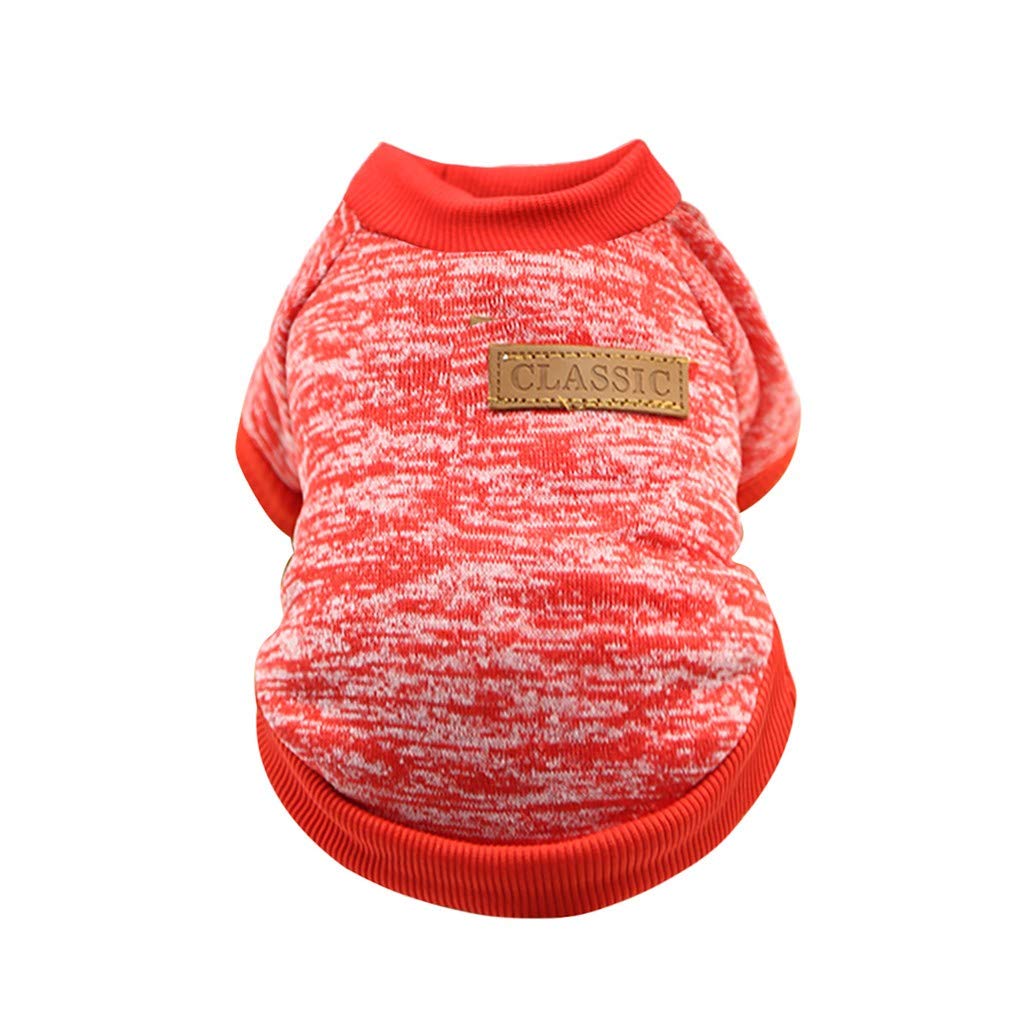 Warm & Soft Pet Dog Sweater - Winter Knitwear for Small & Medium Dogs & Cats - Cozy Puppy Clothes in Red (XS) - Perfect for Cold Weather & Indoor Comfort