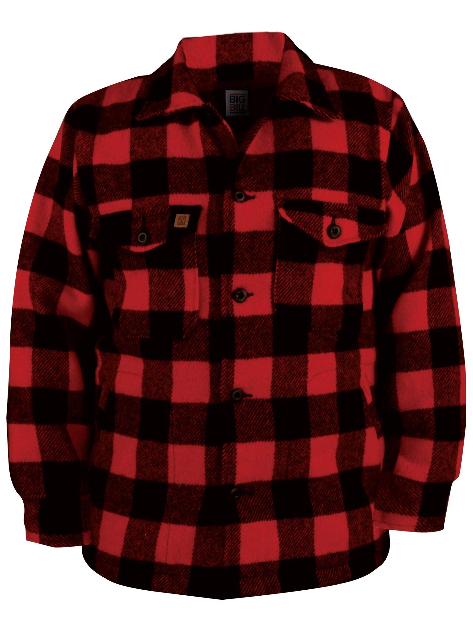 Premium Big & Tall Wool Red Buffalo Coat for Men - 5XL Size, Made in Canada - Ideal for Outdoor Activities, Hunting, Shooting & Winter Adventures