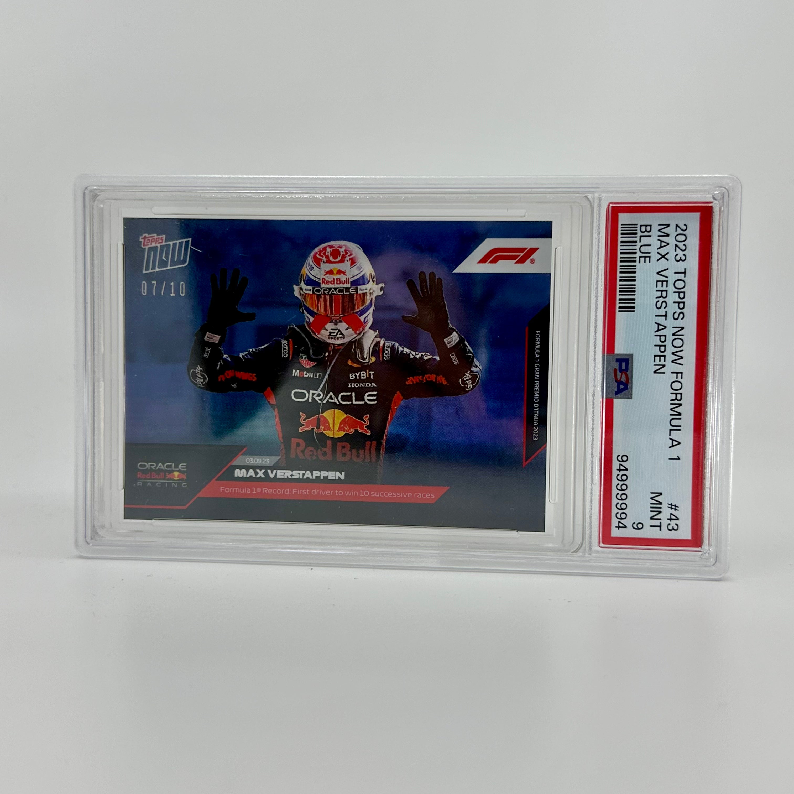 2023 Topps Now F1 Max Verstappen #43 PSA 9 Blue - Rare Collectible Trading Card for F1 Fans, Sports Memorabilia Enthusiasts & Investment Collectors - Perfect for Display, Gifts, and Portfolio Diversification