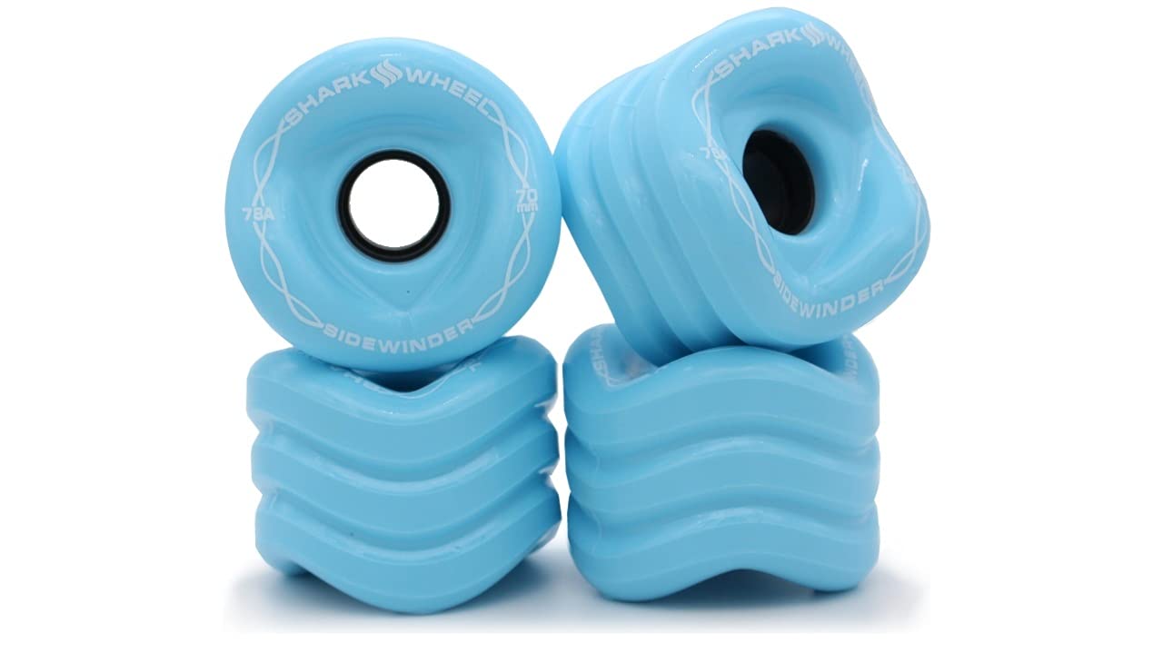 Shark Wheel Skating Wheels 70mm 78a - Sidewinder Longboard Wheels for Smooth Ride & Better Grip - Perfect for Cruising, Downhill & Street Skateboarding