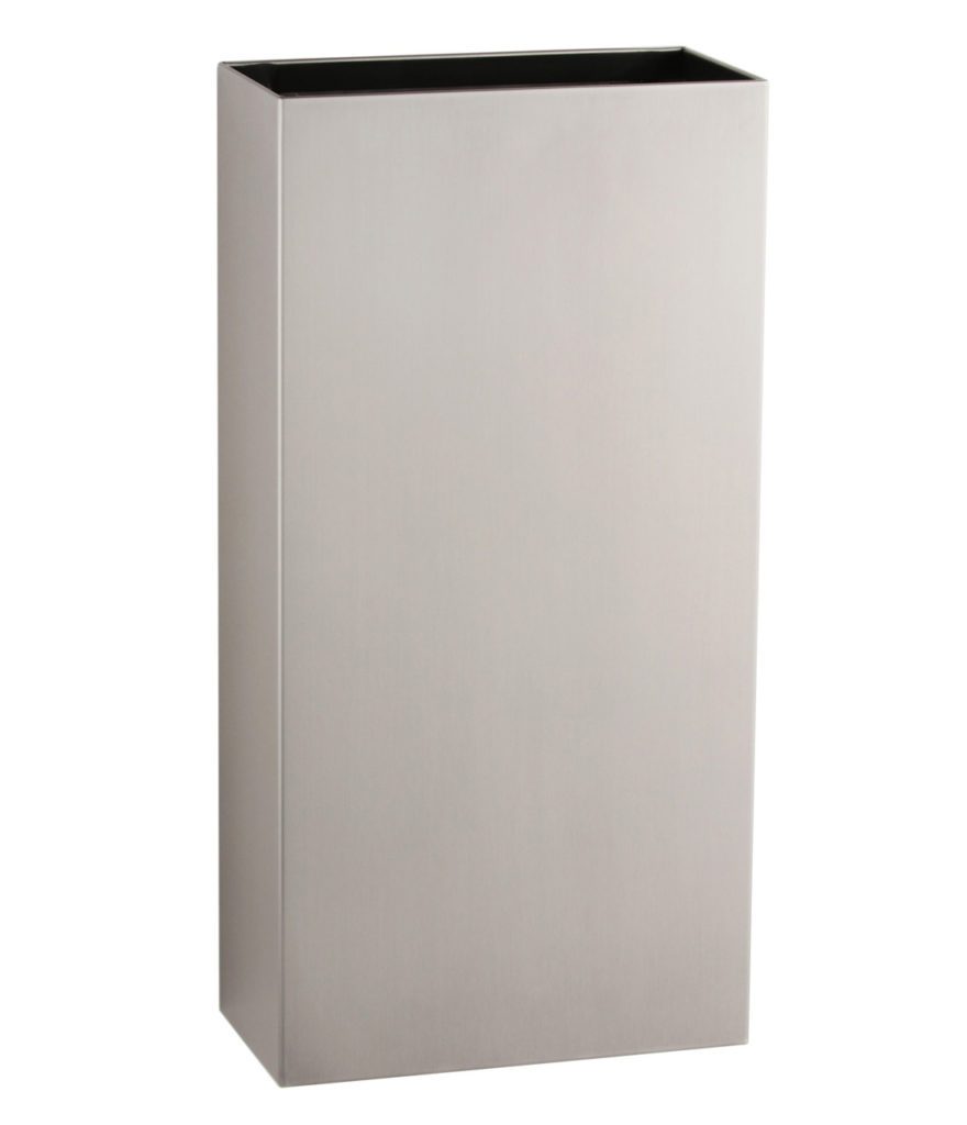 Bobrick B 9279 Fino Collection Surface Mounted Waste Receptacle - Premium Stainless Steel Trash Can for Commercial & Office Use - Durable & Stylish Bathroom & Public Space Waste Bin