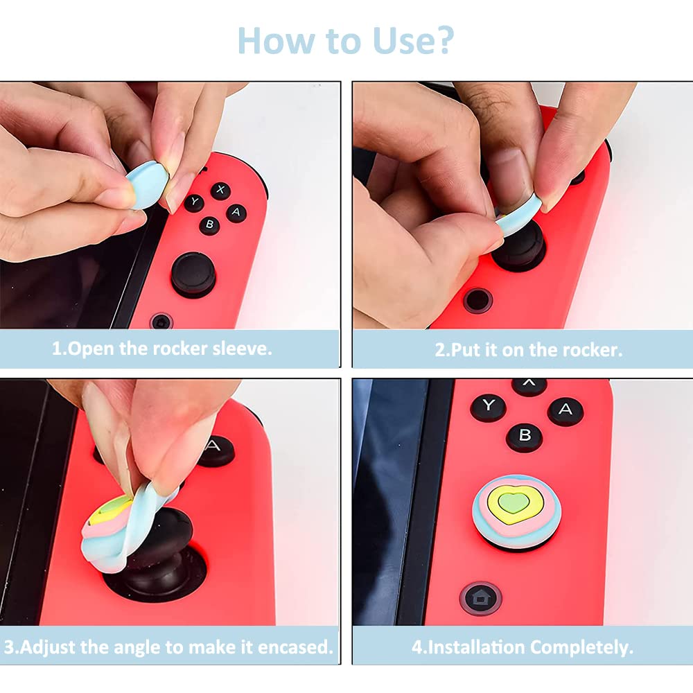 Viwind Soft Silicone Joy-Con Thumb Grip Caps for Nintendo Switch/OLED/Switch Lite - Cute 3D Pikachu Analog Stick Cover - Enhance Gaming Comfort & Control for Long Play Sessions