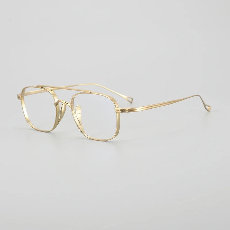 Aror Unisex Full Rim Square Double Bridge Titanium Eyeglasses Frame 49501 - Lightweight Durable Glasses for Work, Reading & Fashion