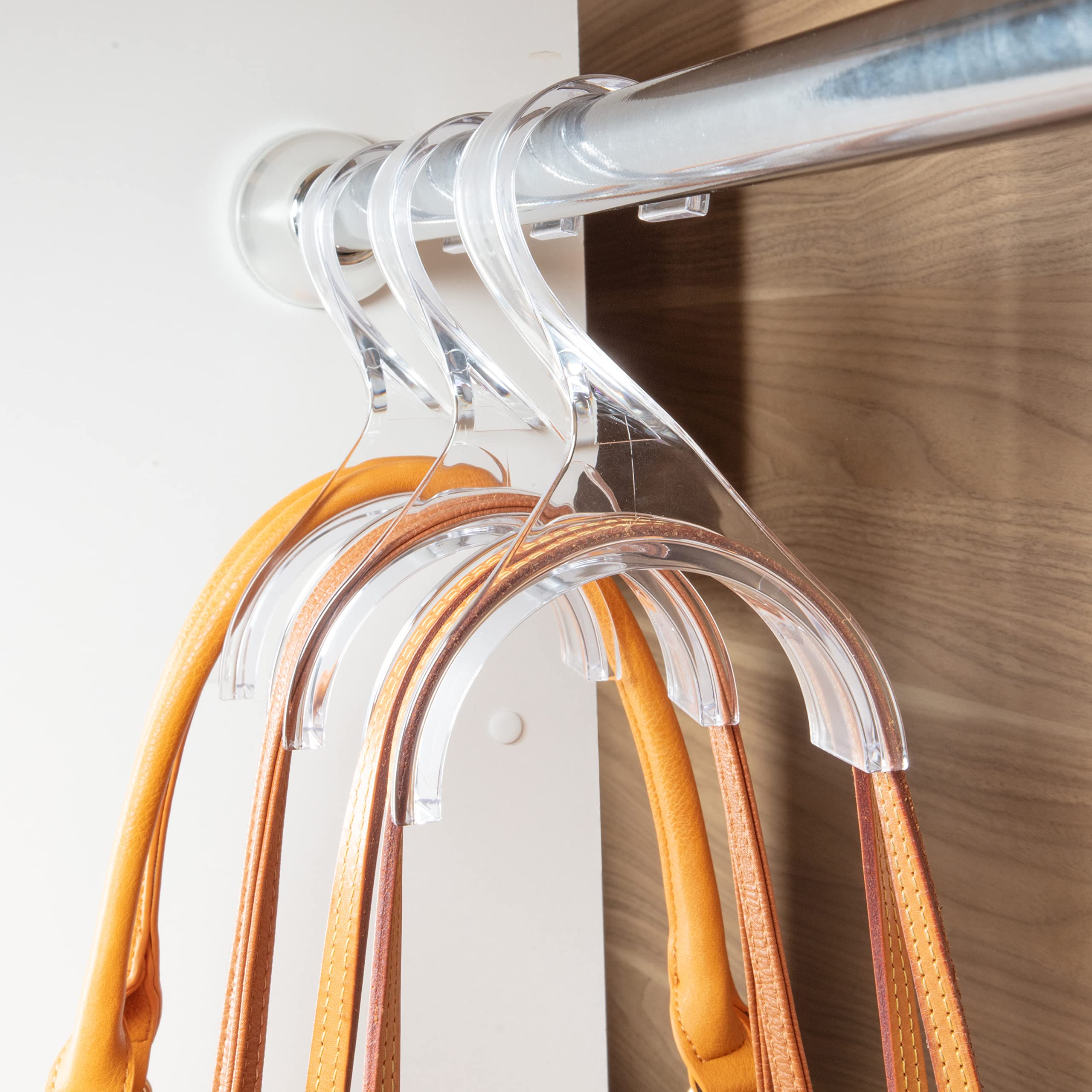 Premium Acrylic Handbag Hangers 10-Pack - Protect & Organize Luxury Purses - Non-Slip Shoulder Bag Hooks for Closet Display - Durable Purse Organizer with Handle Support - Perfect for Closet Organization, Boutique Storage & Handbag Collection Display
