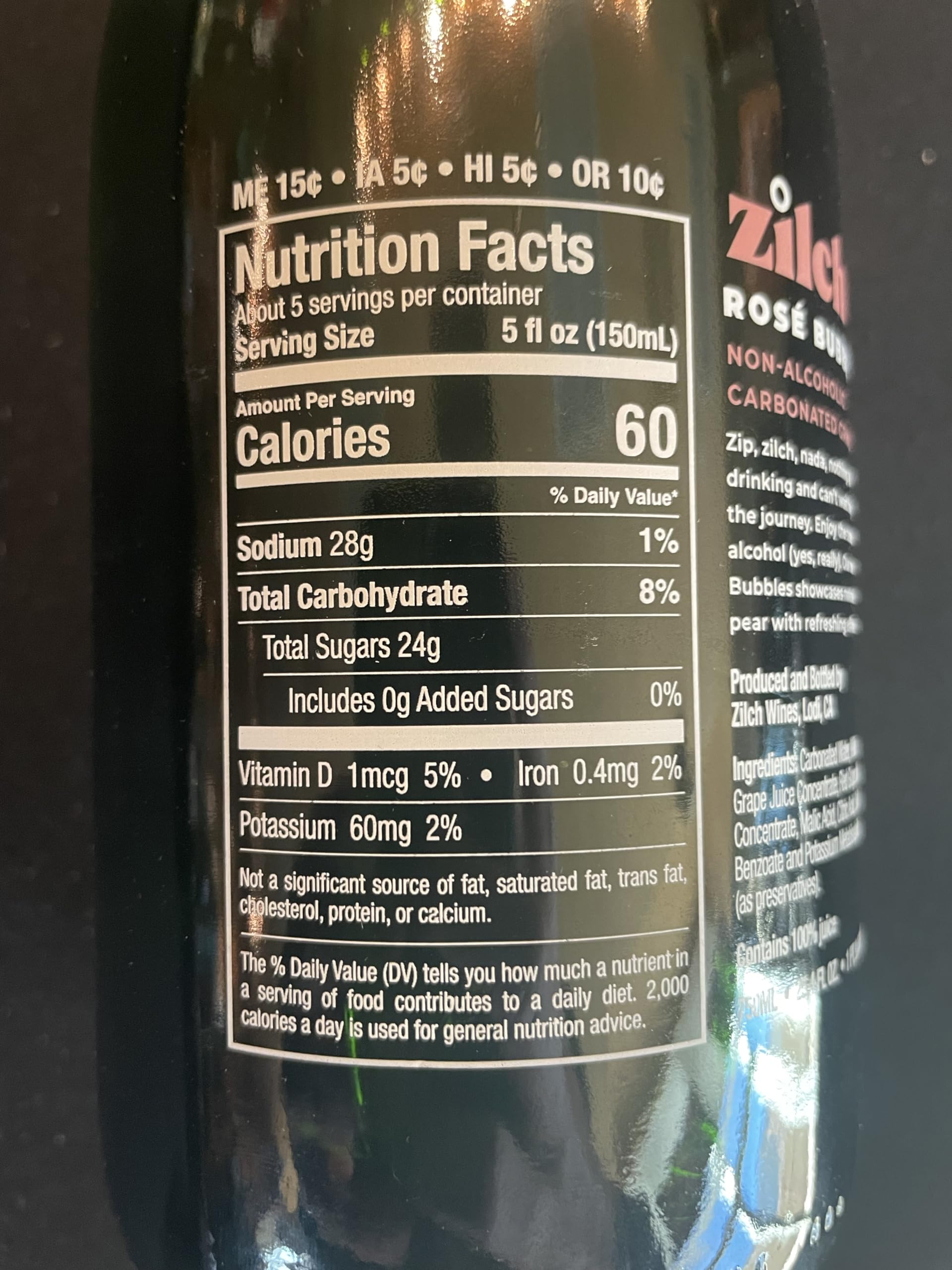 Premium Non-Alcoholic California Sparkling Rosé Wine - Zilch Alcohol-Free Rosé Bubbles | 6 Pack | Perfect for Celebrations, Weddings & Sober Social Events