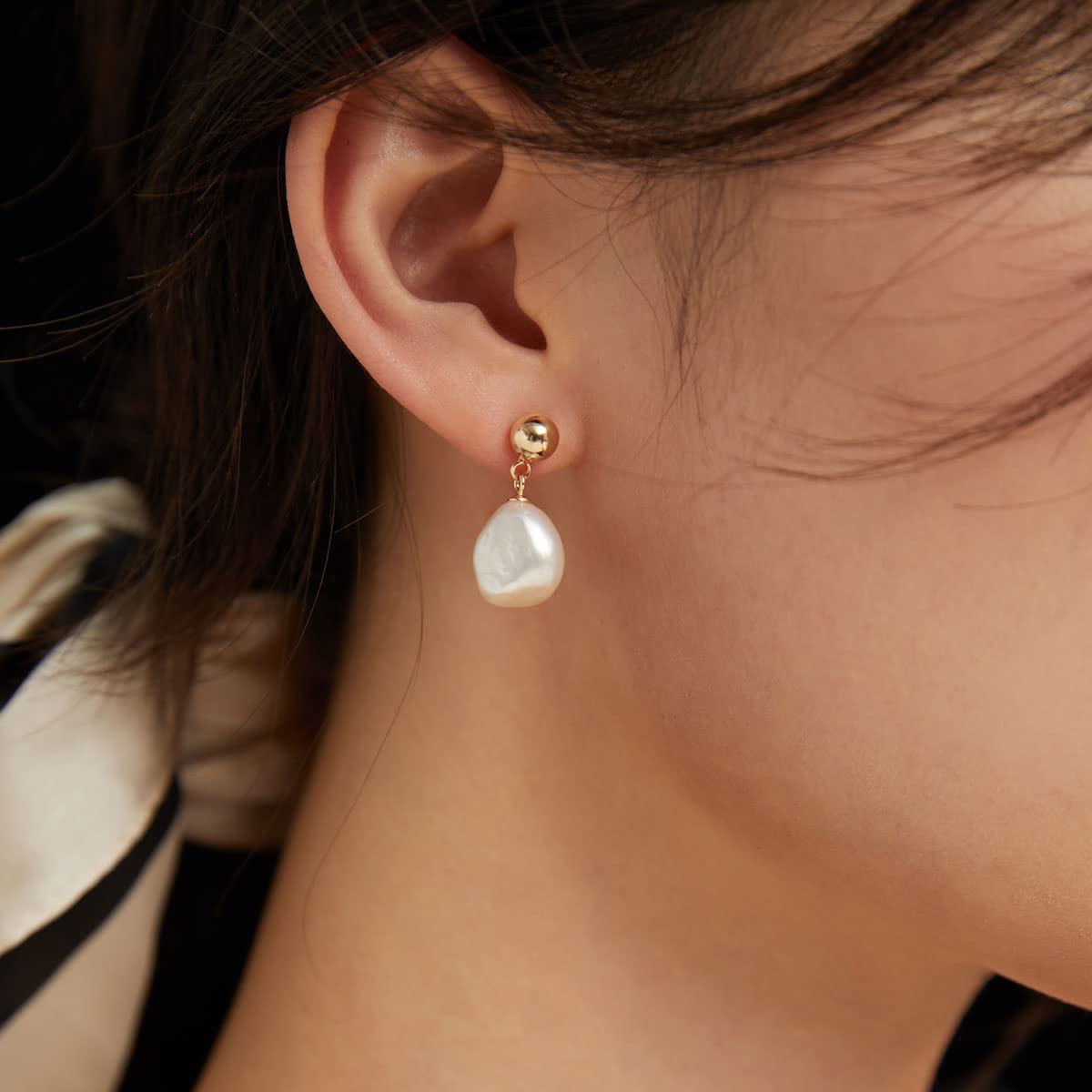 925 Sterling Silver Baroque Freshwater Pearl Stud Earrings for Women & Girls – Elegant Jewelry Gift for Birthday, Anniversary & Special Occasions