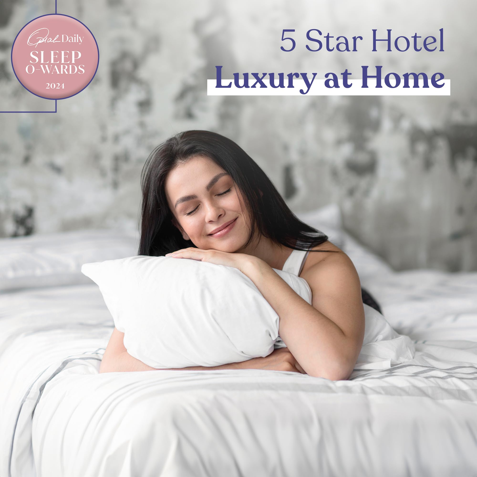 FluffCo Zen Fluff King Size Pillow - Luxury Down Alternative Bed Pillow for Sleeping - 100% Cotton 300 Thread Count Hotel Quality Pillow - Made in USA (Soft, 1 Pack) - Perfect for Side Sleepers, Back Pain Relief & Luxury Bedroom Decor