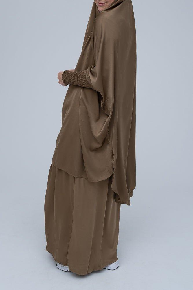 Lisaa Women's Luxury 2-Piece Khimar Prayer Outfit - Modest Hijab Dress for Prayer, Mosque & Special Occasions