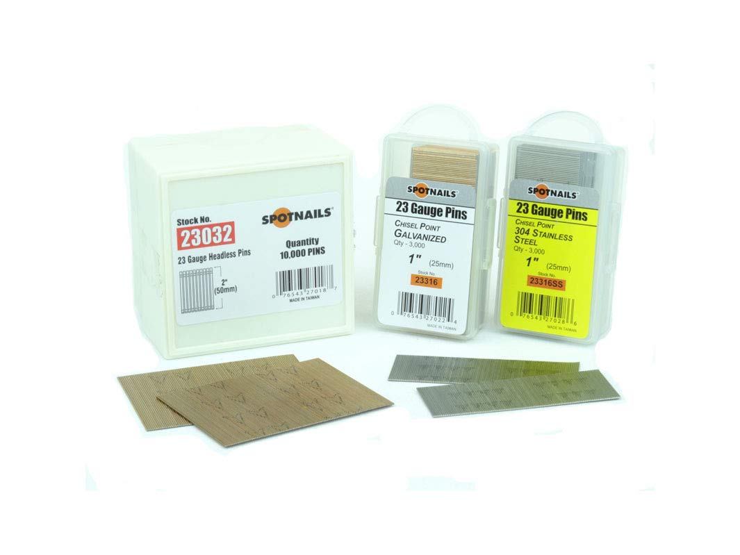SpotNails 23016 1-Inch 23 Gauge Headless Pins - 100 Count (100M) - Perfect for Upholstery, Woodworking & DIY Projects