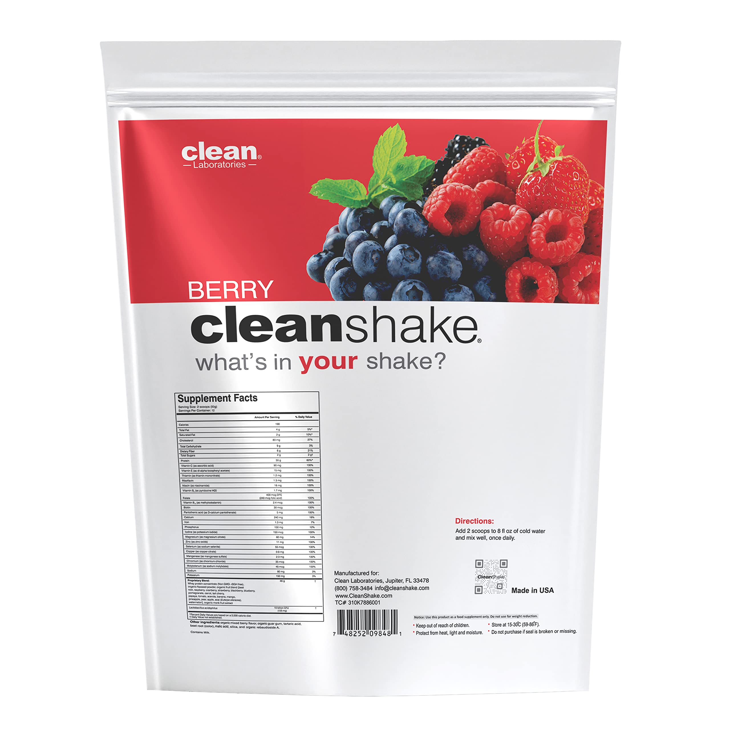 CleanShake Ultra-Premium Protein Powder - Organic Whey Protein Shake with 21 Natural Ingredients, 23 Vitamins & Minerals | Non-GMO, rBGH-Free Grass Fed Whey | Informed Protein Certified | Perfect for Post-Workout Recovery, Muscle Building & Healthy Weight Management