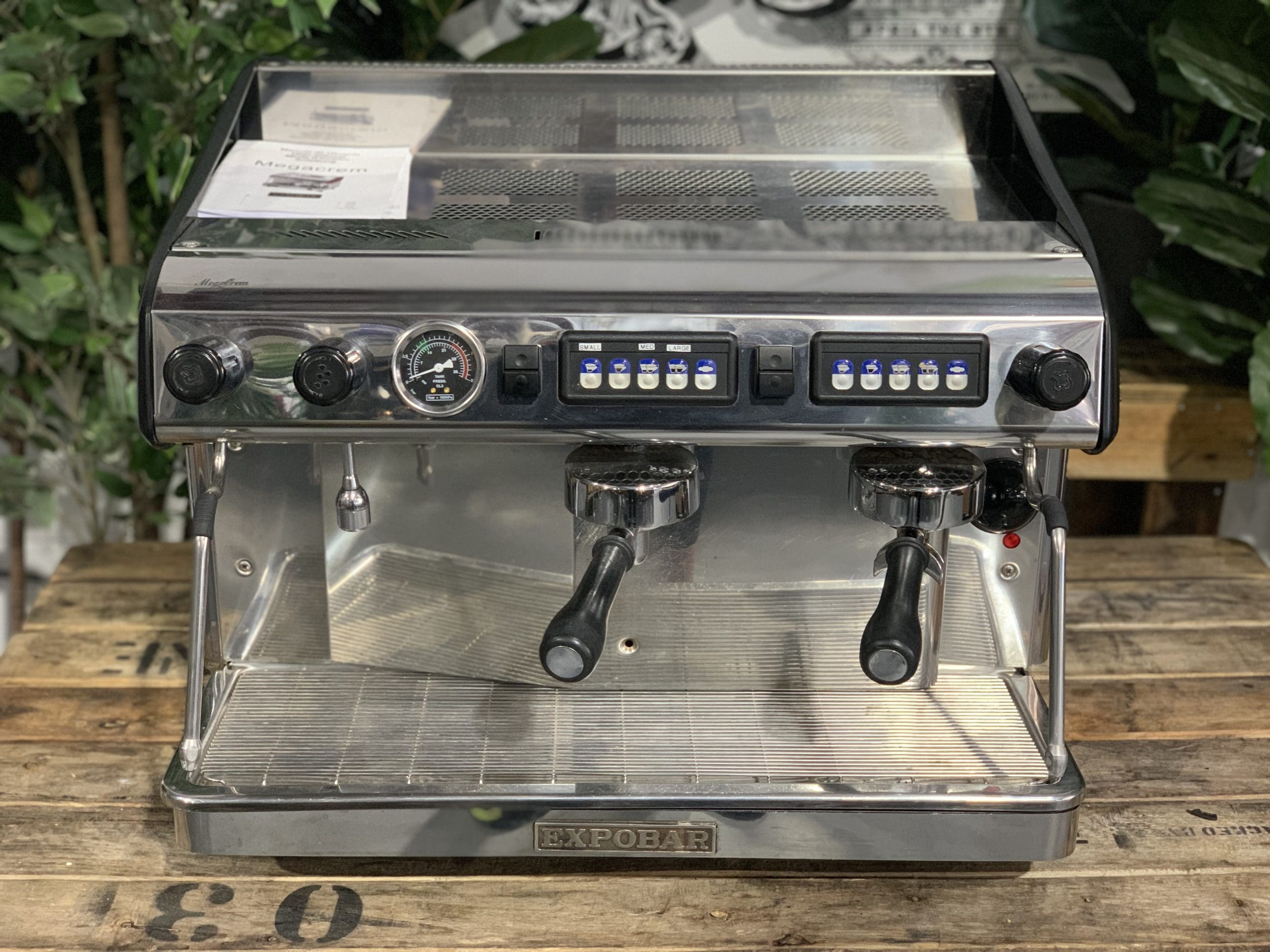 Expobar Megacrem High Cup 2 Group Commercial Espresso Machine - Stainless Steel Professional Coffee Maker for Cafes, Restaurants & Coffee Shops