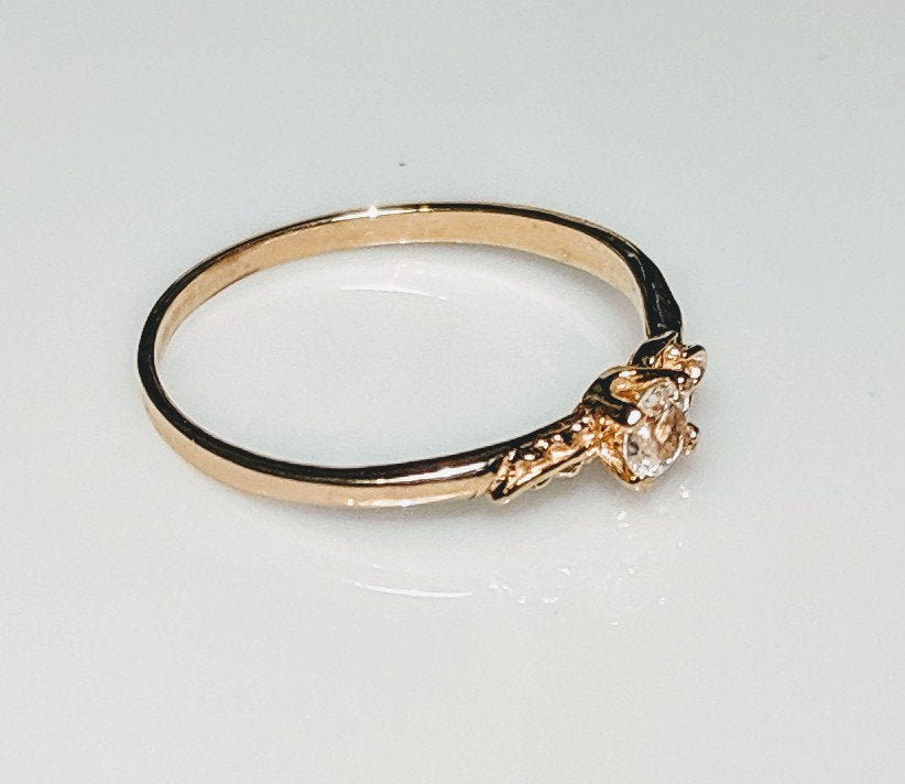 10Kt Solid Gold Natural Gemstone Rose Promise Ring - Sapphire, Ruby, Emerald, Topaz, Peridot, Garnet, Amethyst Birthstone Jewelry - Size 4-7, Perfect for Anniversaries, Engagements & Special Occasions