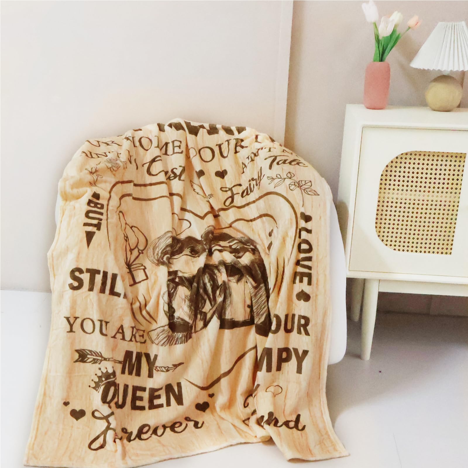 Romantic Anniversary Blanket Gift for Wife - Soft & Cozy Throw Blanket for Her - Perfect Valentine's Day, Mother's Day & Birthday Present from Husband - Ideal for Cuddling, Movie Nights & Home Decor