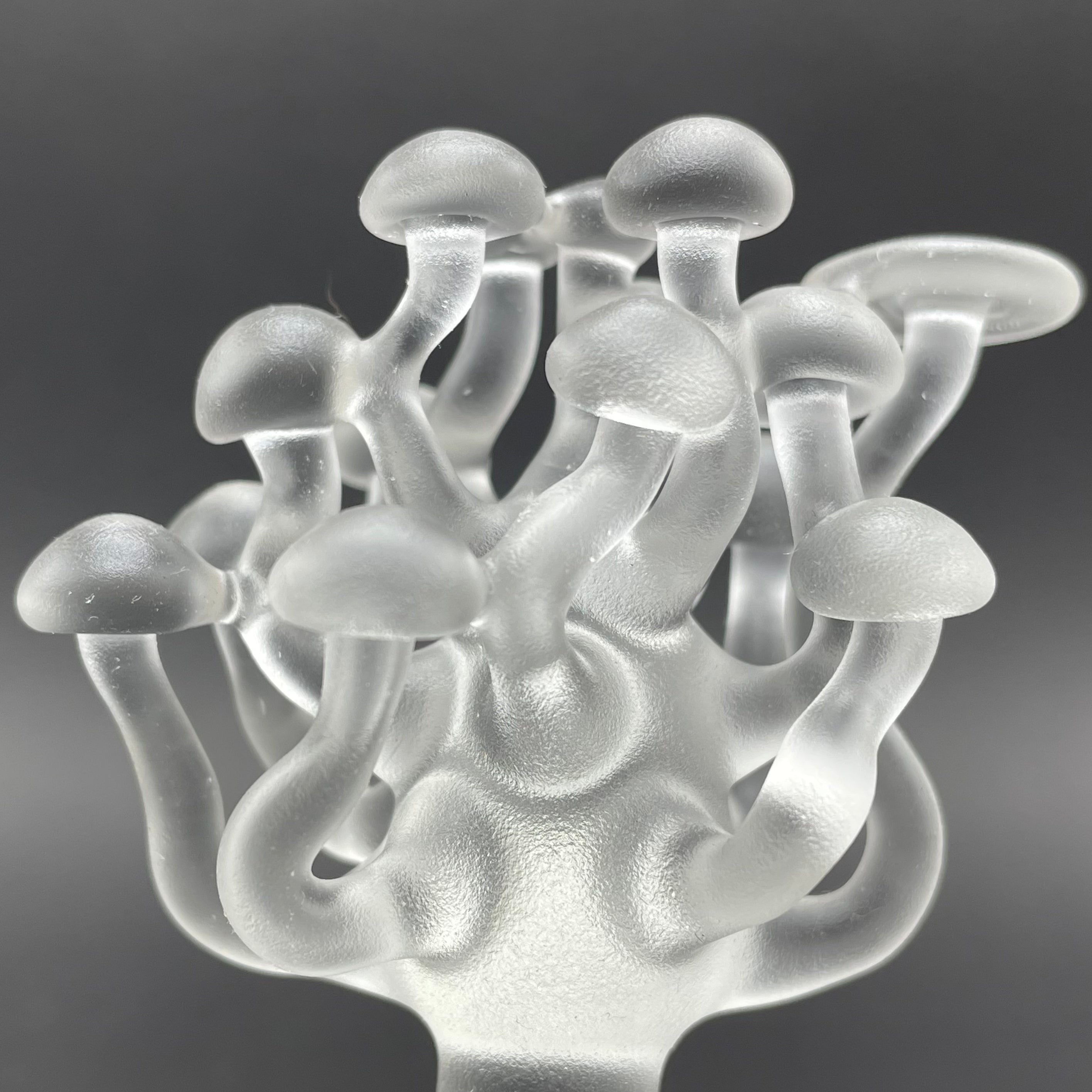 Handmade Small Glass Mushroom Sculpture - Decorative Art Piece for Home, Office & Garden Decor - Perfect for Tabletop, Shelf & Outdoor Display