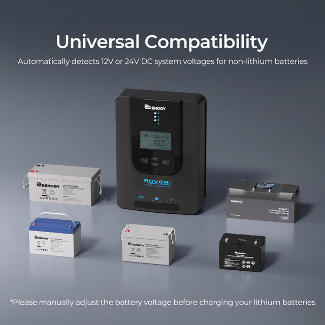 Renogy Rover Li 20A MPPT Solar Charge Controller with Bluetooth - Smart Solar Panel Regulator for RV, Boat, Off-Grid Power System | Weatherproof & Efficient Energy Management