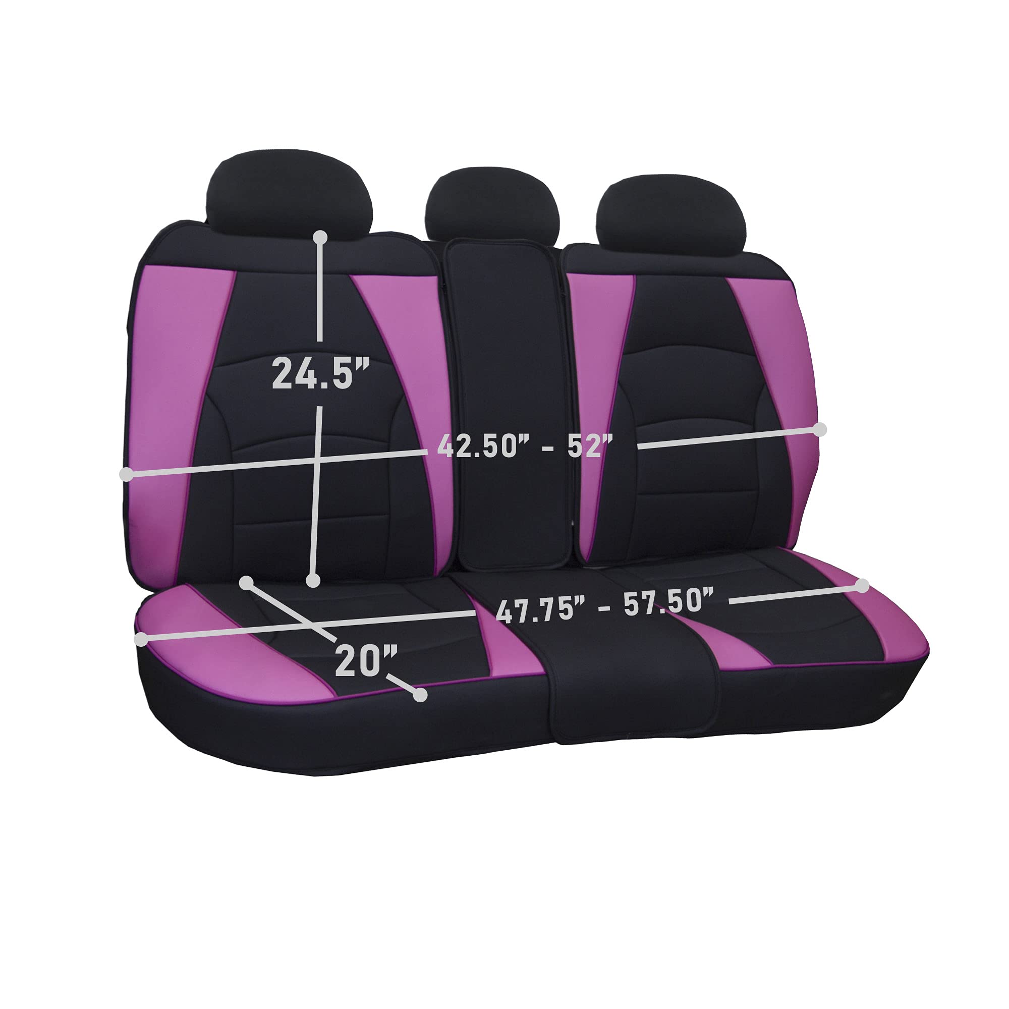 FH Group Pink Ultra Comfort Deluxe Leatherette Car Seat Cover - Waterproof Universal Fit for Cars, Trucks & SUVs | Rear Seat Protector for Daily Commute, Road Trips & Family Travel