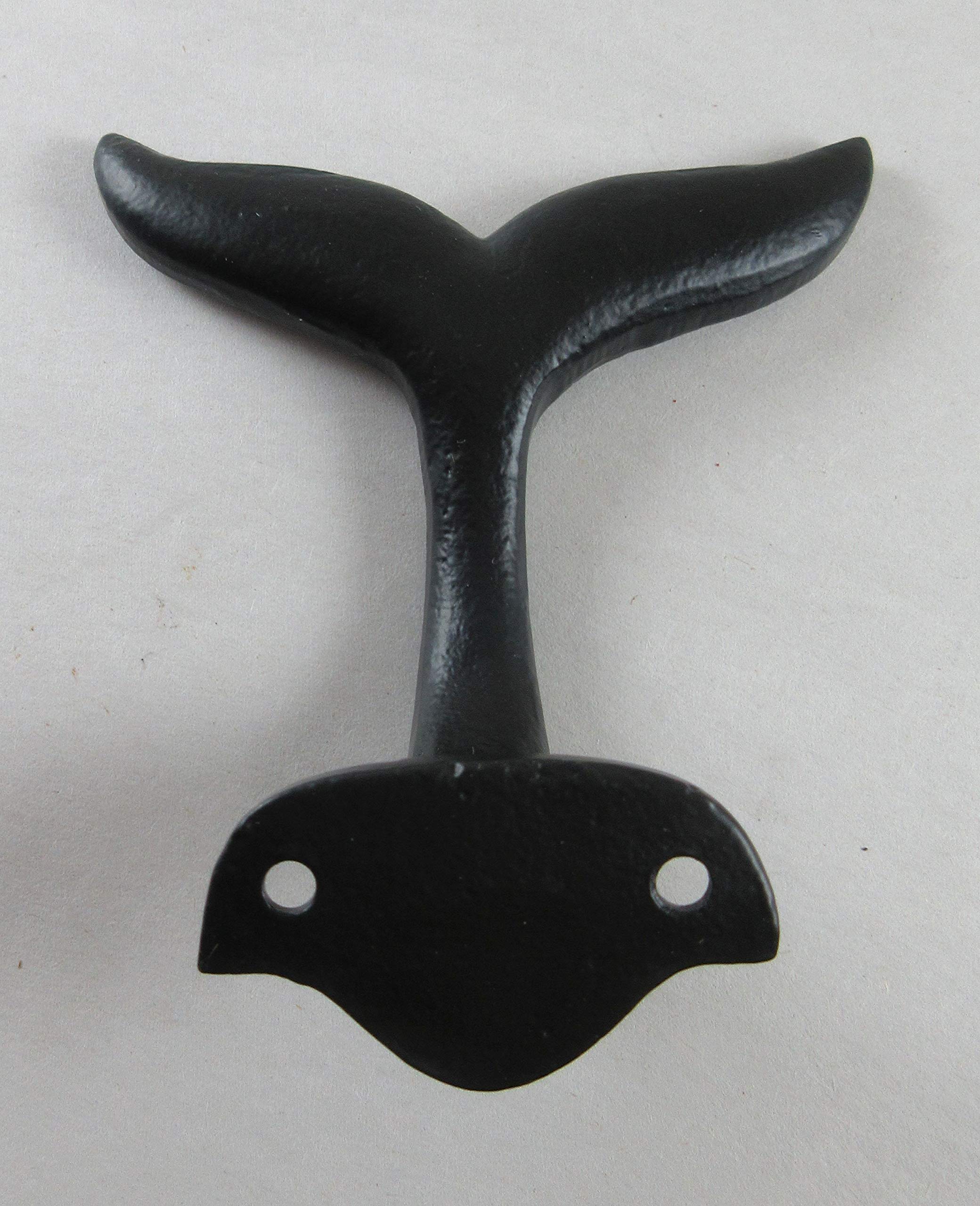 UD Cast Iron Whale Tail Hook - Rustic Nautical Wall Decor for Home, Kitchen, or Bathroom - Perfect for Hanging Towels, Keys, and Coats
