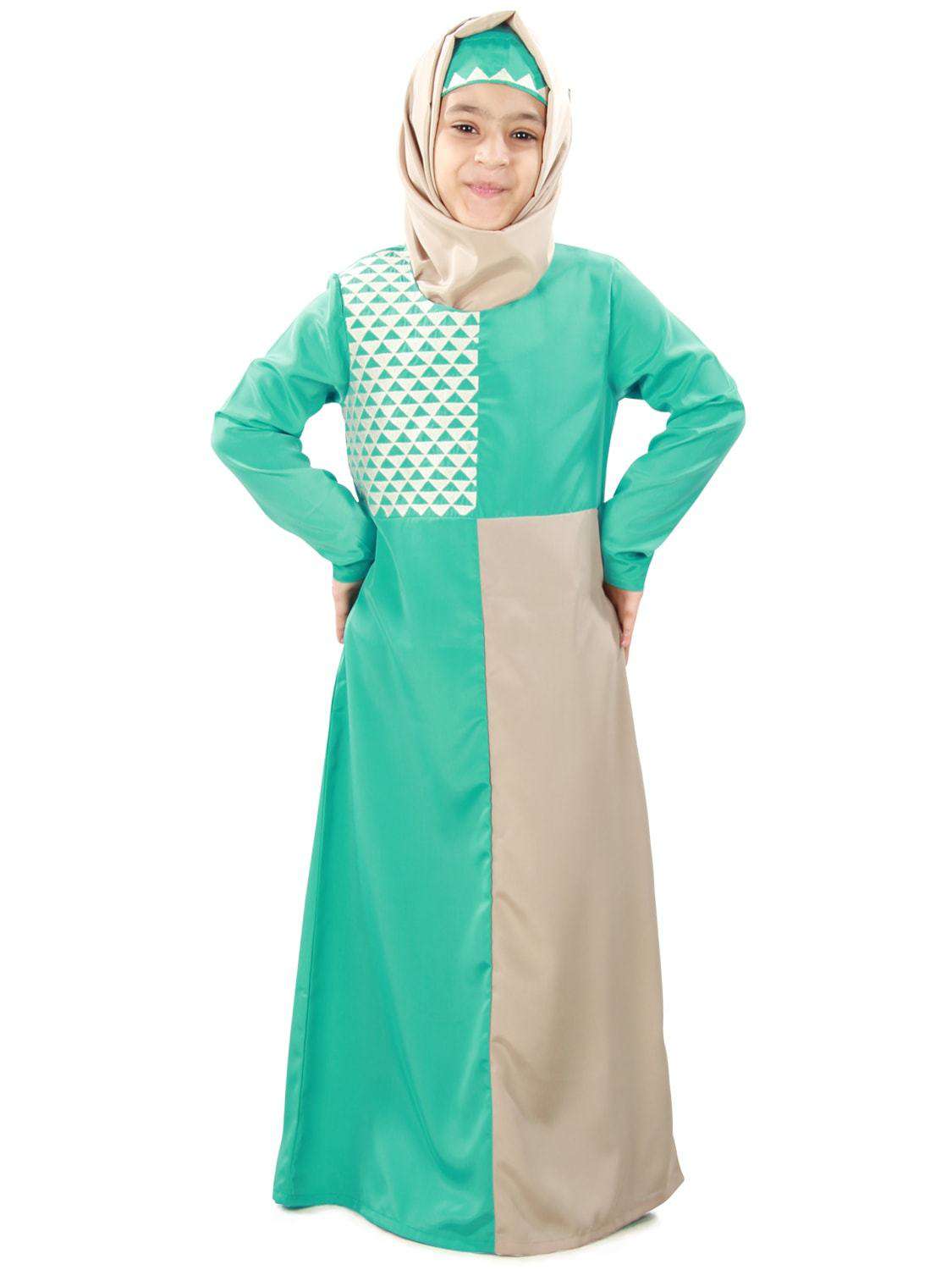 Naseemah Girls' Islamic Abaya Dress - Modest Prayer Outfit for Kids - Perfect for Eid, Mosque, and Special Occasions