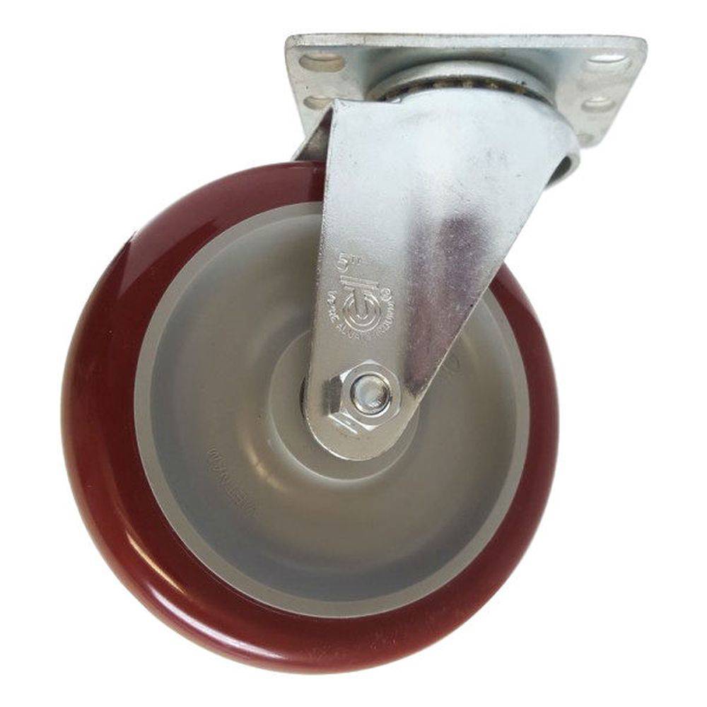 5 Pack 1 1/4 Inch Heavy Duty Polymadic Swivel Casters - 350 lbs Capacity per Caster - Ideal for Furniture, Carts, Workbenches & Industrial Equipment